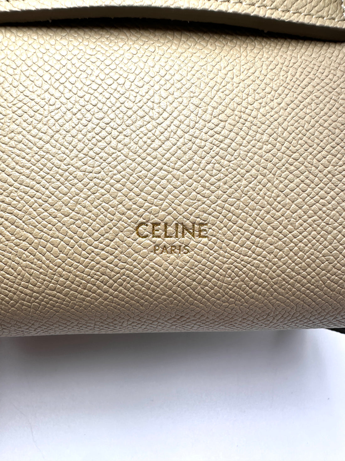 Celine Beige Leather Belt Handle Bag CEU