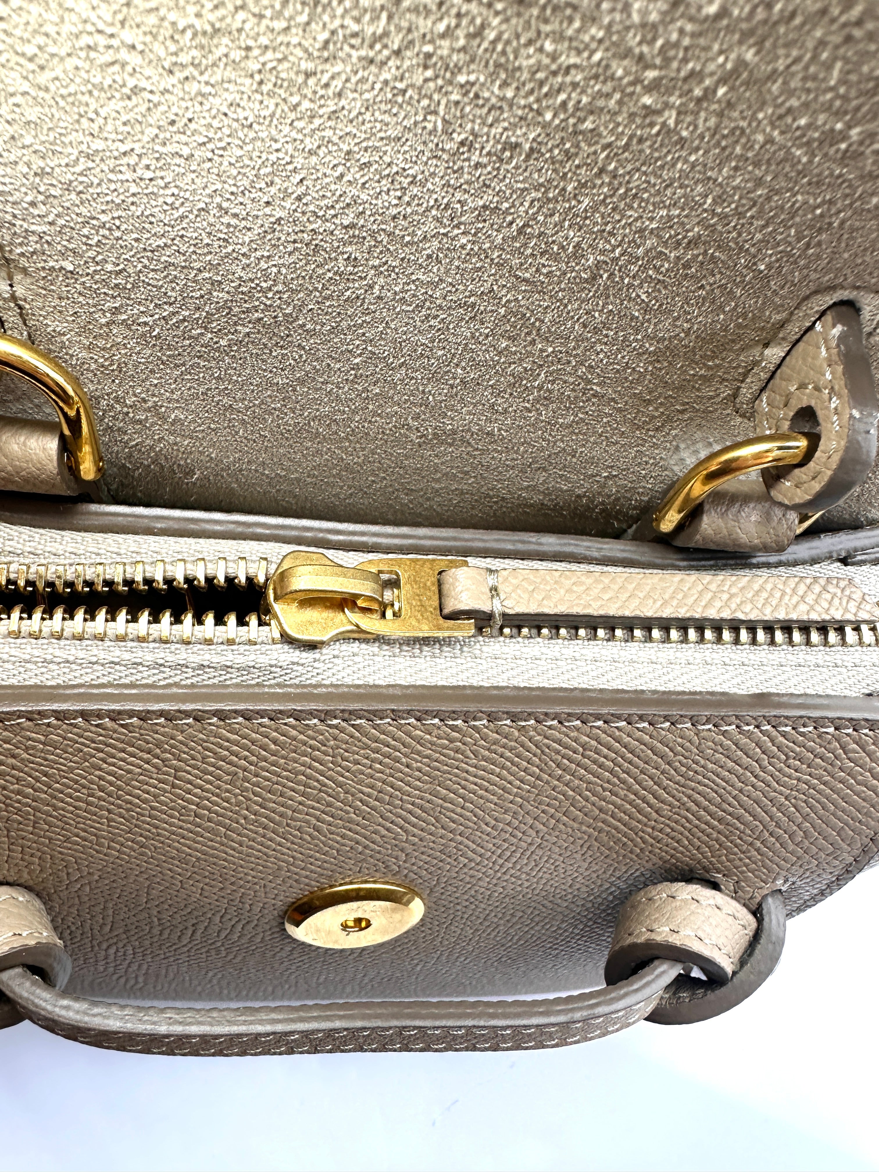 Celine Beige Leather Belt Handle Bag CEU
