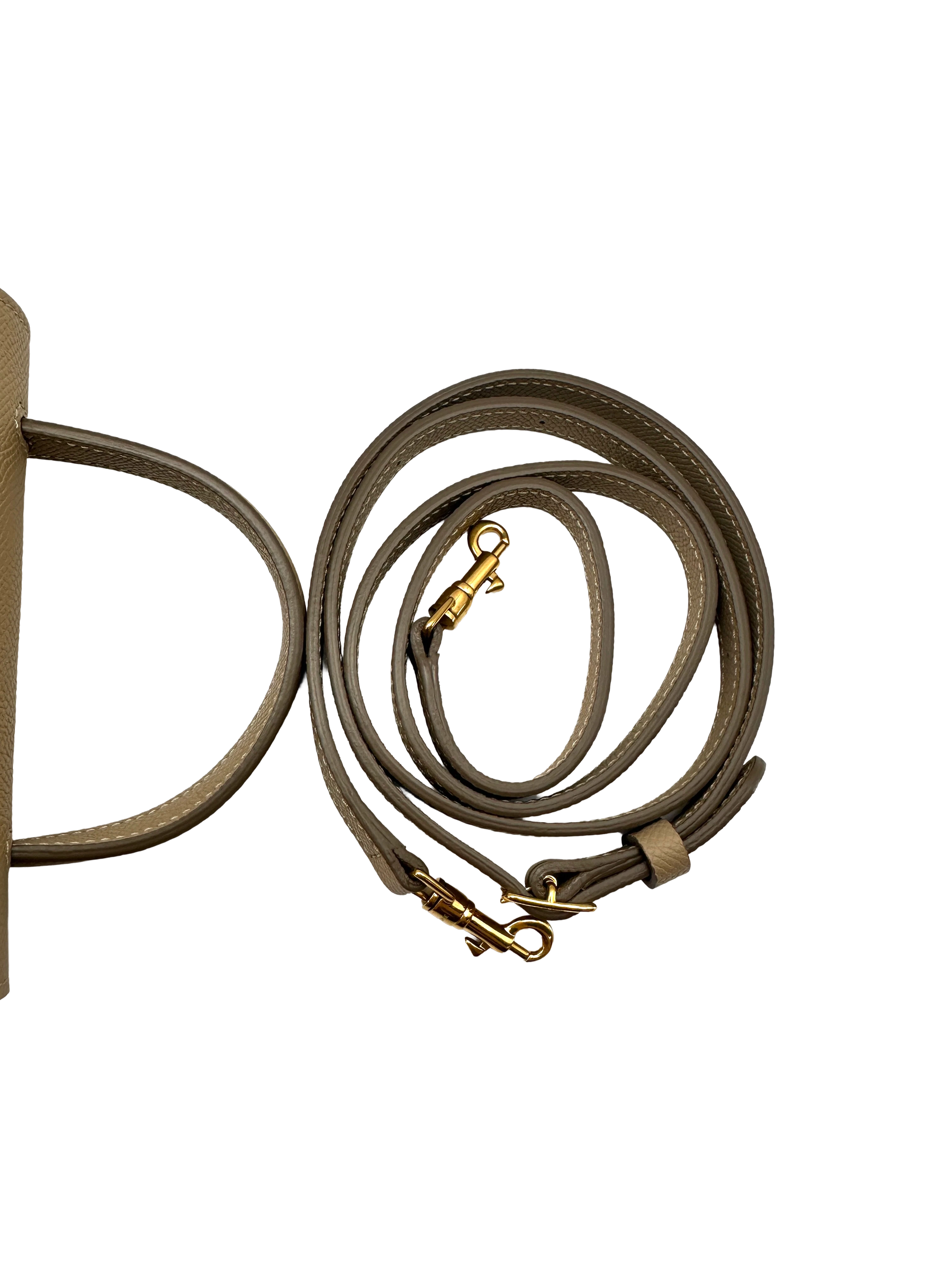 Celine Beige Leather Belt Handle Bag CEU