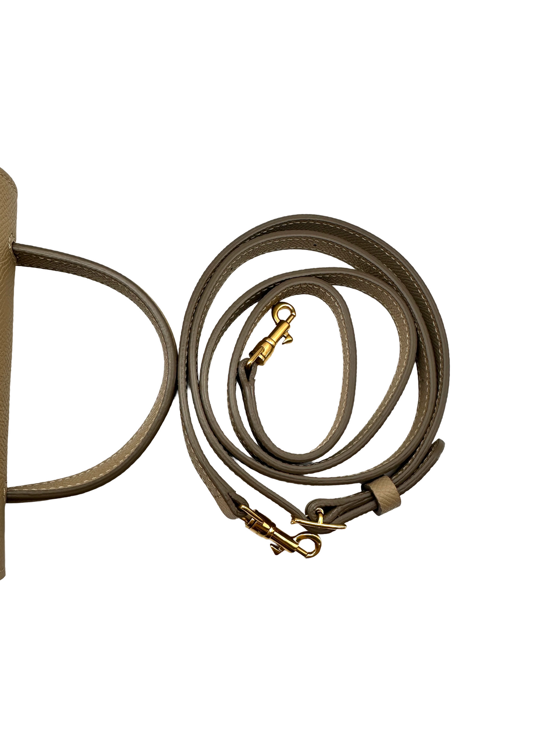 Celine Beige Leather Belt Handle Bag CEU