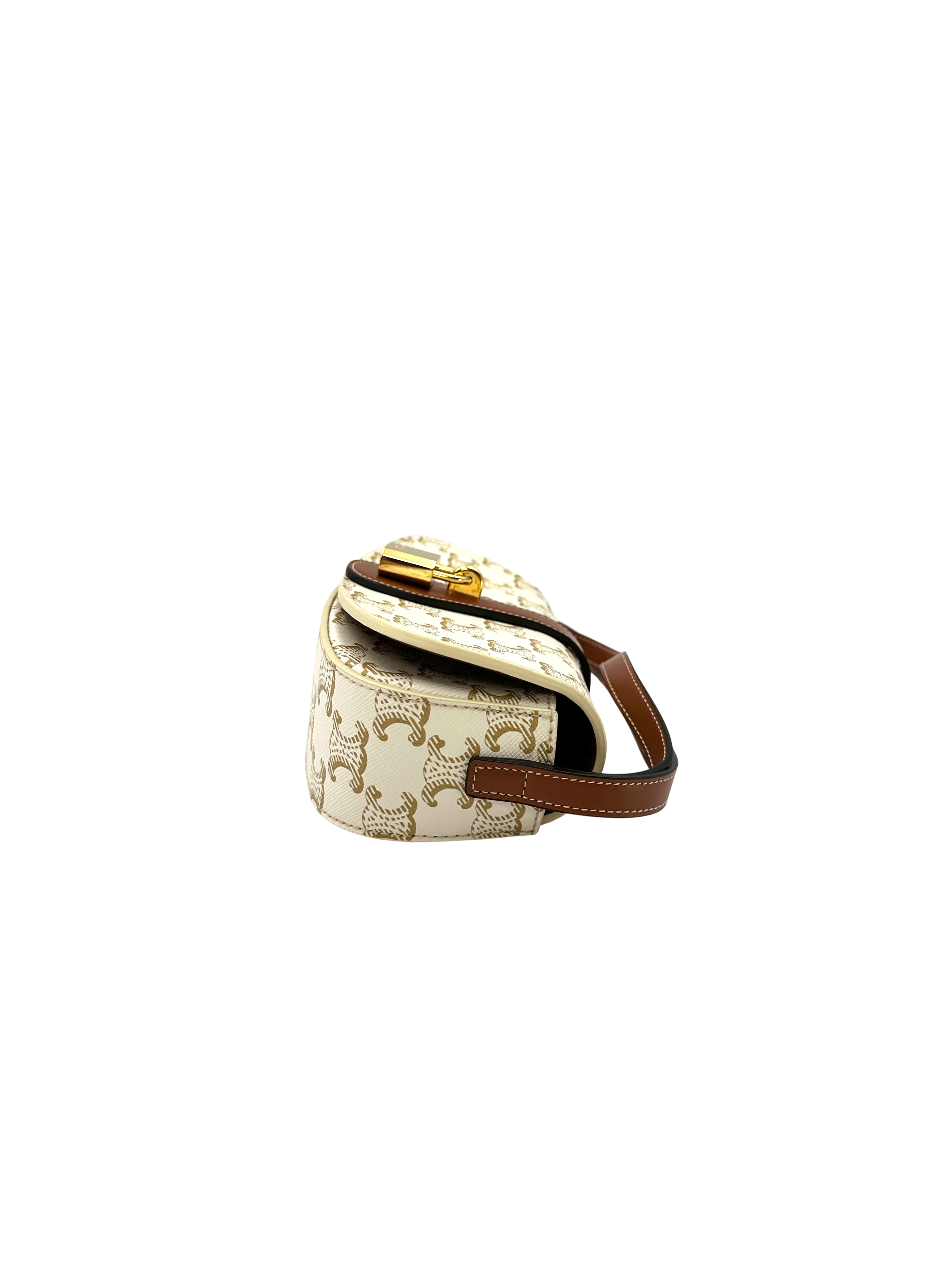 Celine Tabou White Triomphe Canvas Clutch CEV