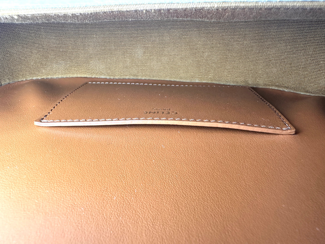 Celine Tabou White Triomphe Canvas Clutch CEV