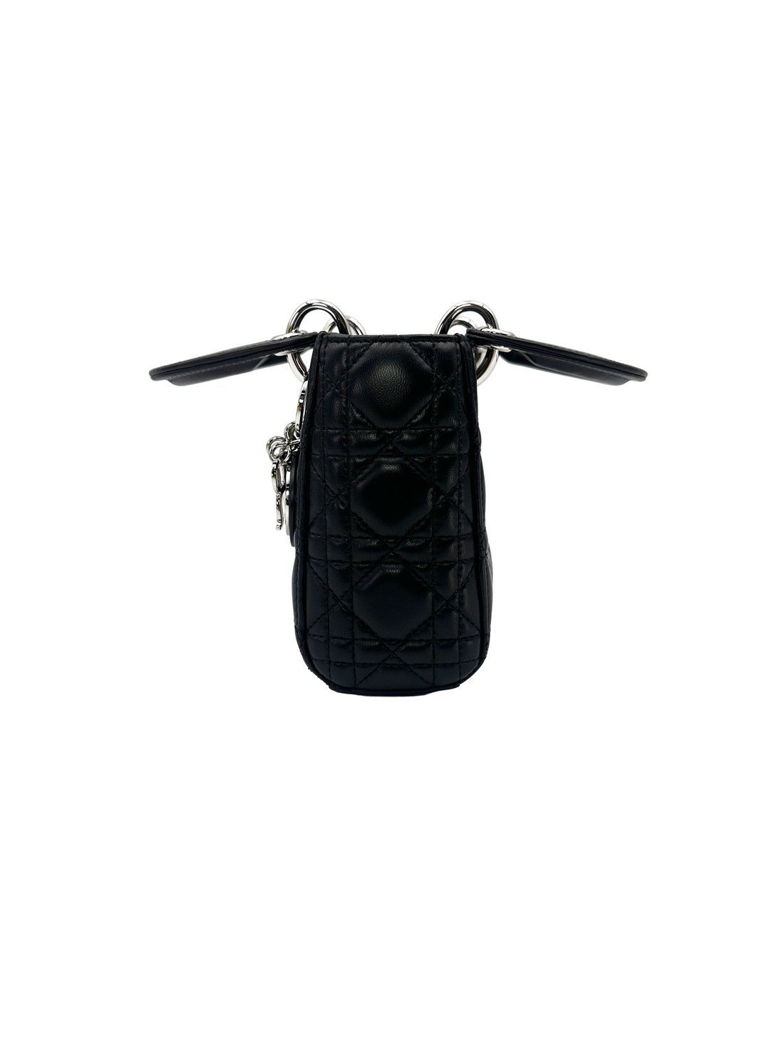 Christian Dior Lady Dior Black Cannage Lambskin Handle Bag DR901