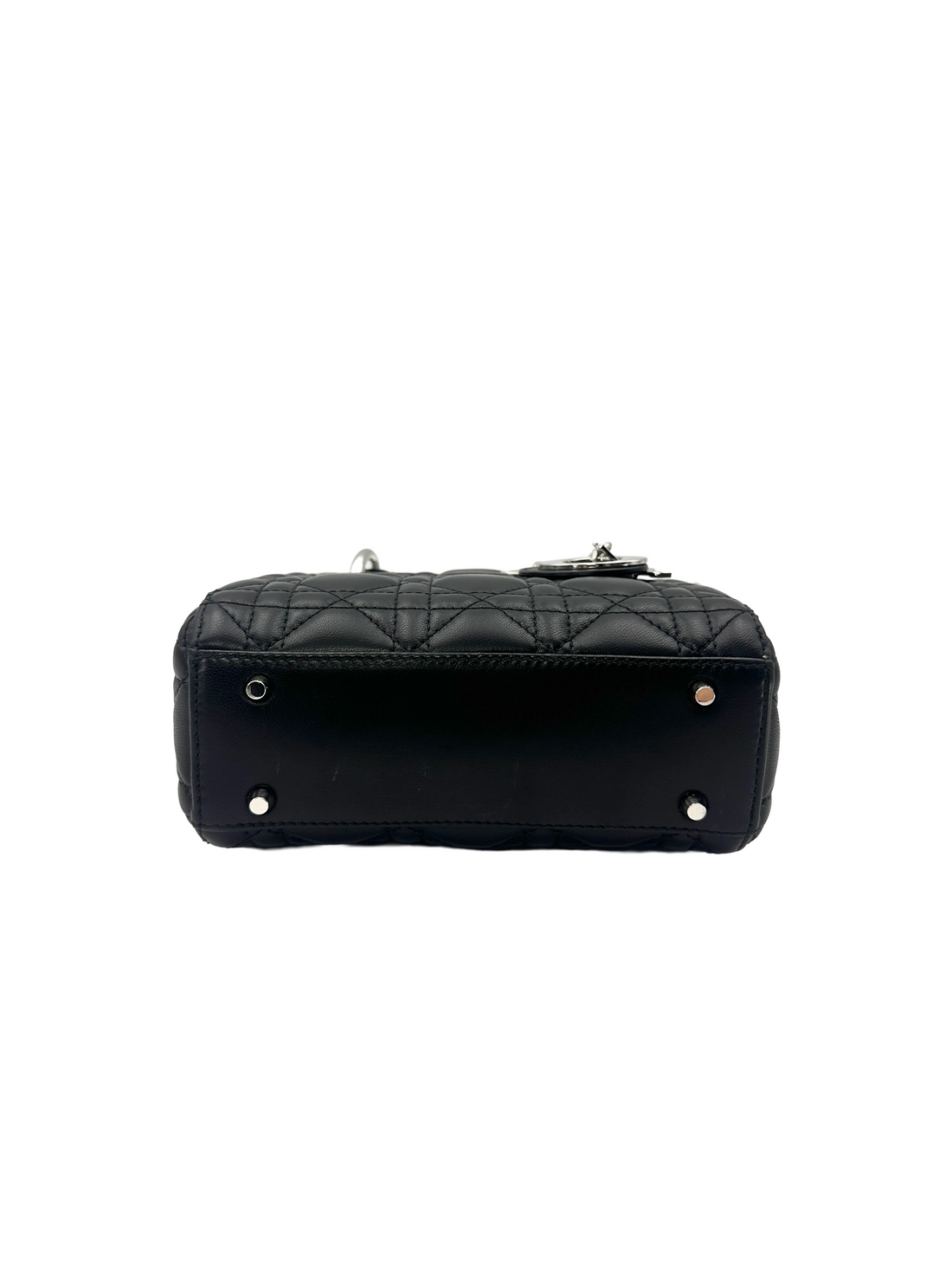 Christian Dior Lady Dior Black Cannage Lambskin Handle Bag DR901
