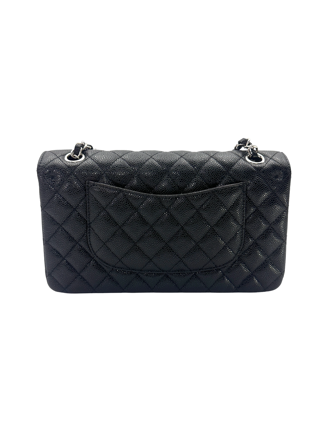 Chanel Classic Flap Black Quilted Leather Medium Size Shoulder Bag With Silver Buckle(14***01) DR902