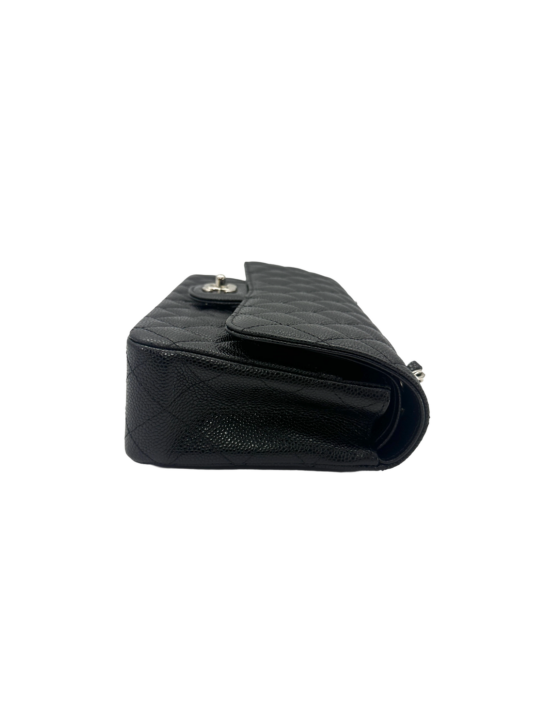 Chanel Classic Flap Black Quilted Leather Medium Size Shoulder Bag With Silver Buckle(14***01) DR902