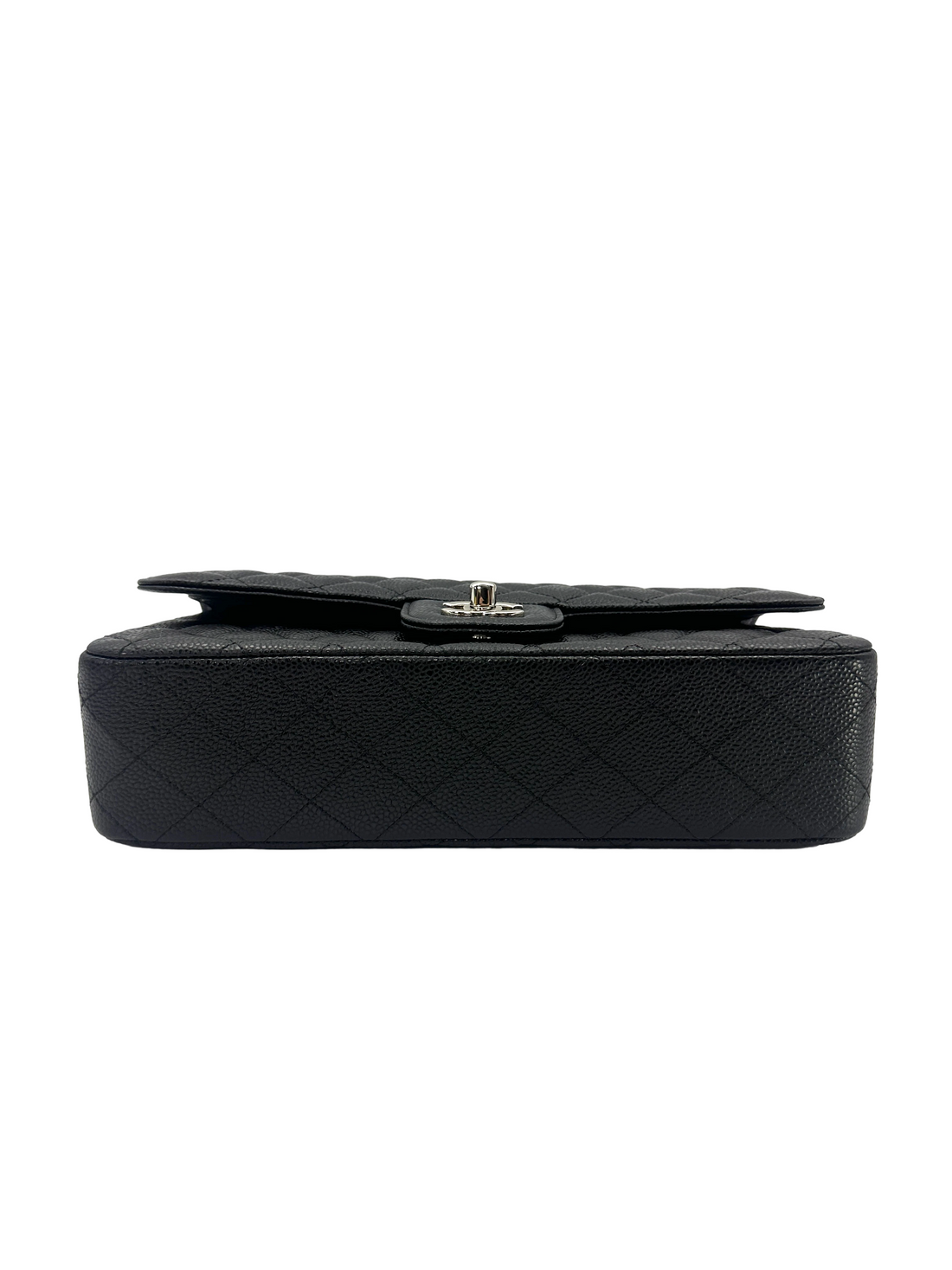 Chanel Classic Flap Black Quilted Leather Medium Size Shoulder Bag With Silver Buckle(14***01) DR902