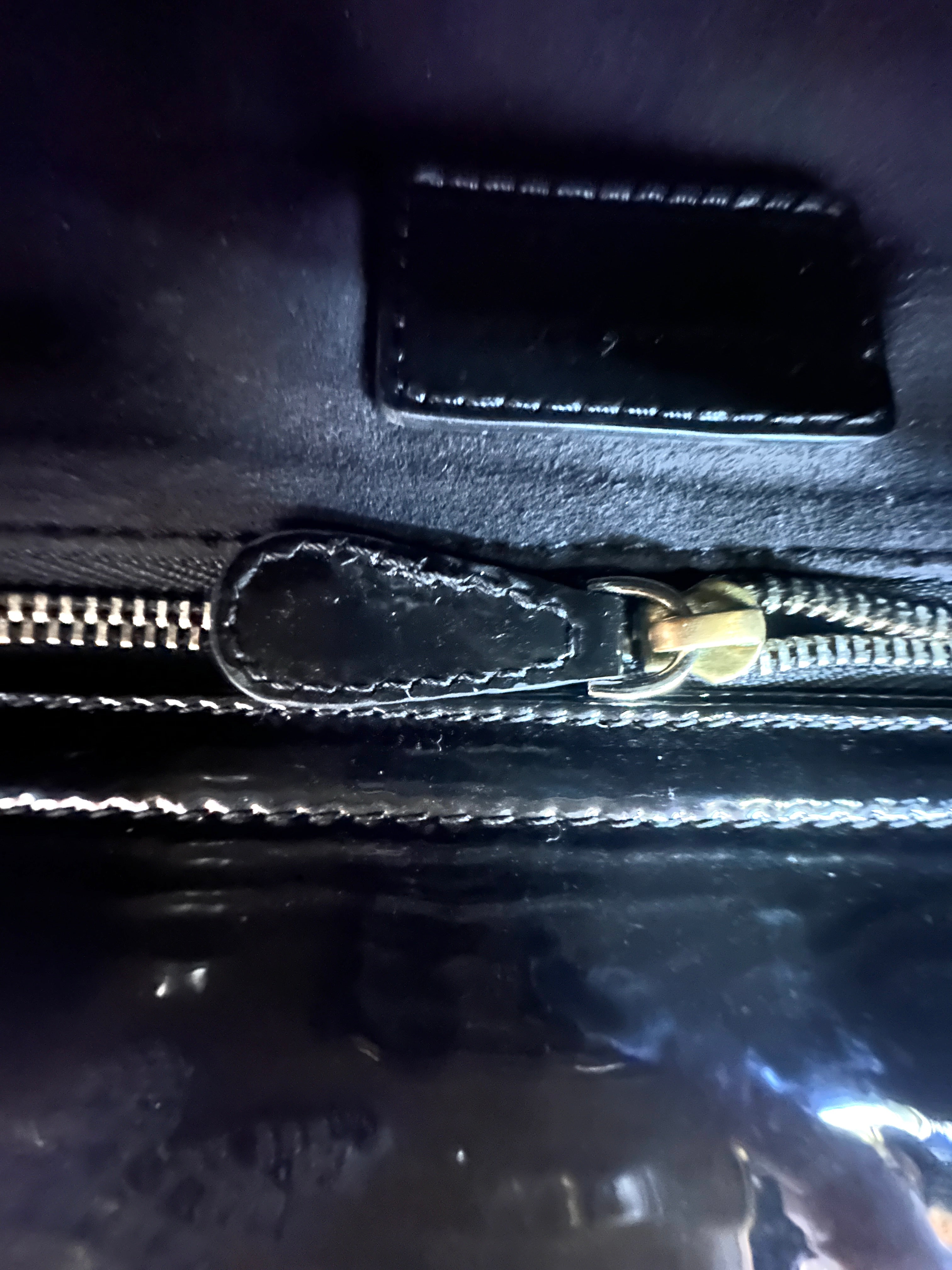 Christian Dior Lady Dior Black Cannage Patent Leather Handle Bag DR900