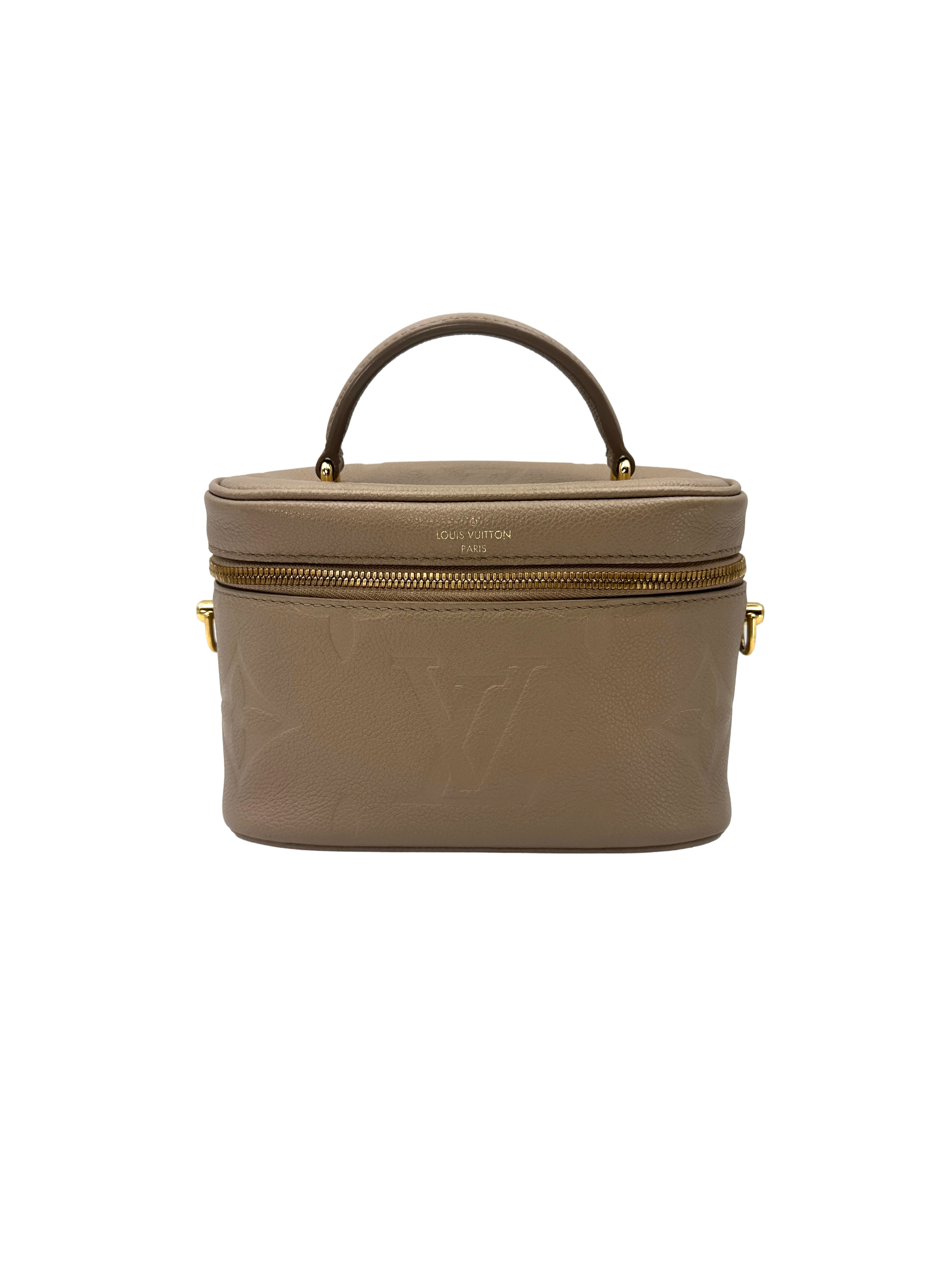 Louis Vuitton Vanity PM Beige Monogram Empreinte Leather Handle Bag LV3272