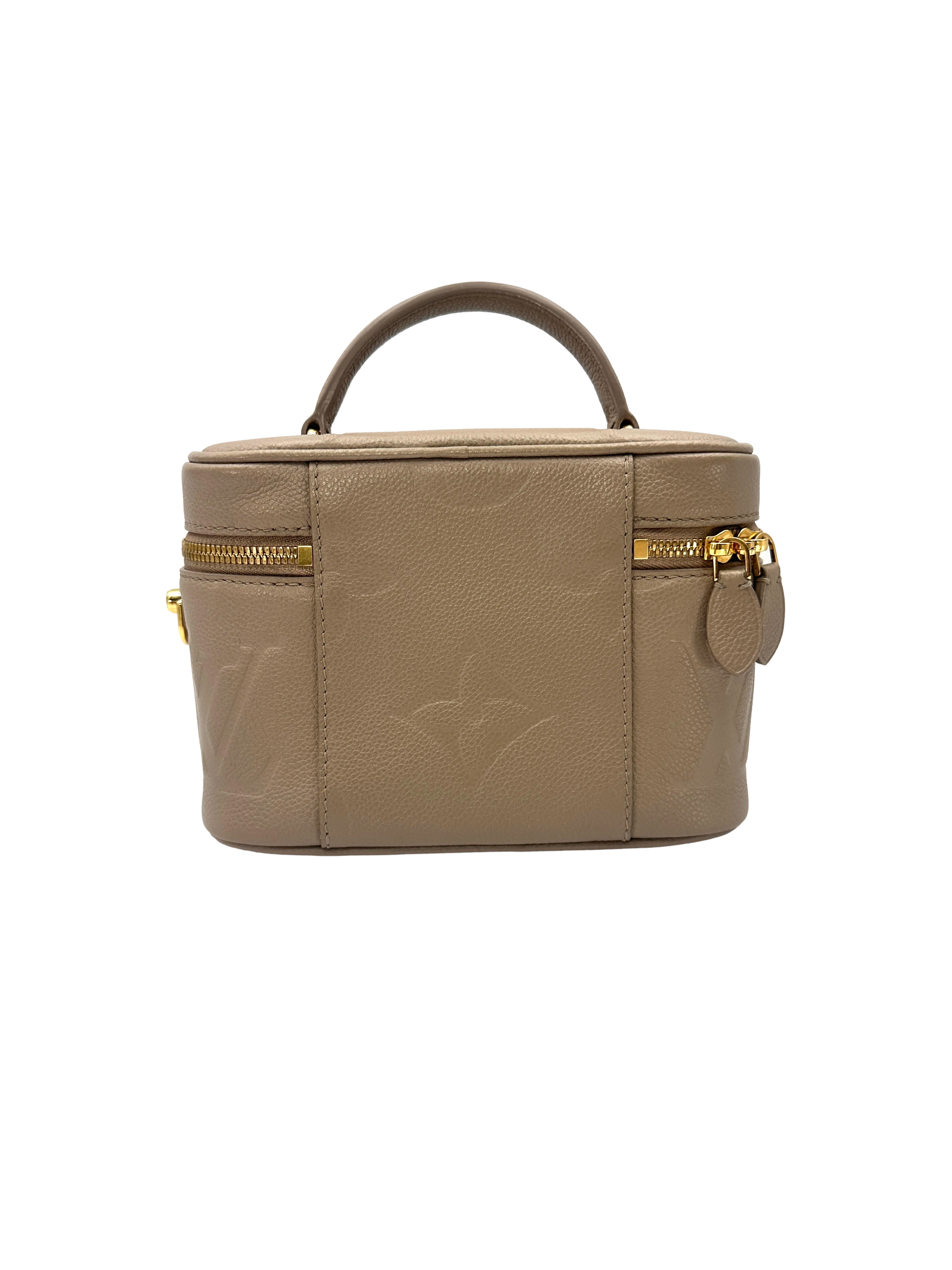 Louis Vuitton Vanity PM Beige Monogram Empreinte Leather Handle Bag LV3272