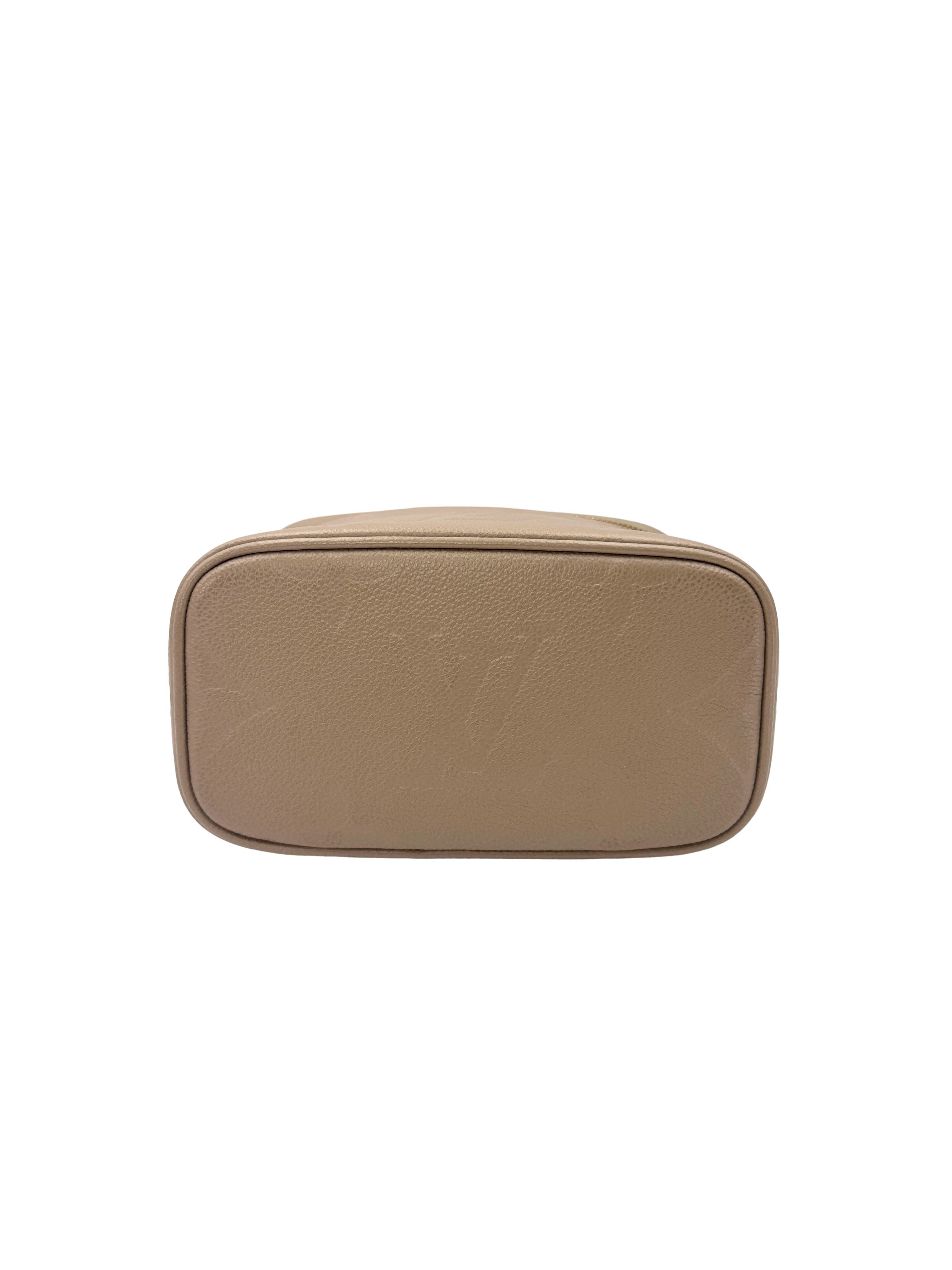Louis Vuitton Vanity PM Beige Monogram Empreinte Leather Handle Bag LV3272