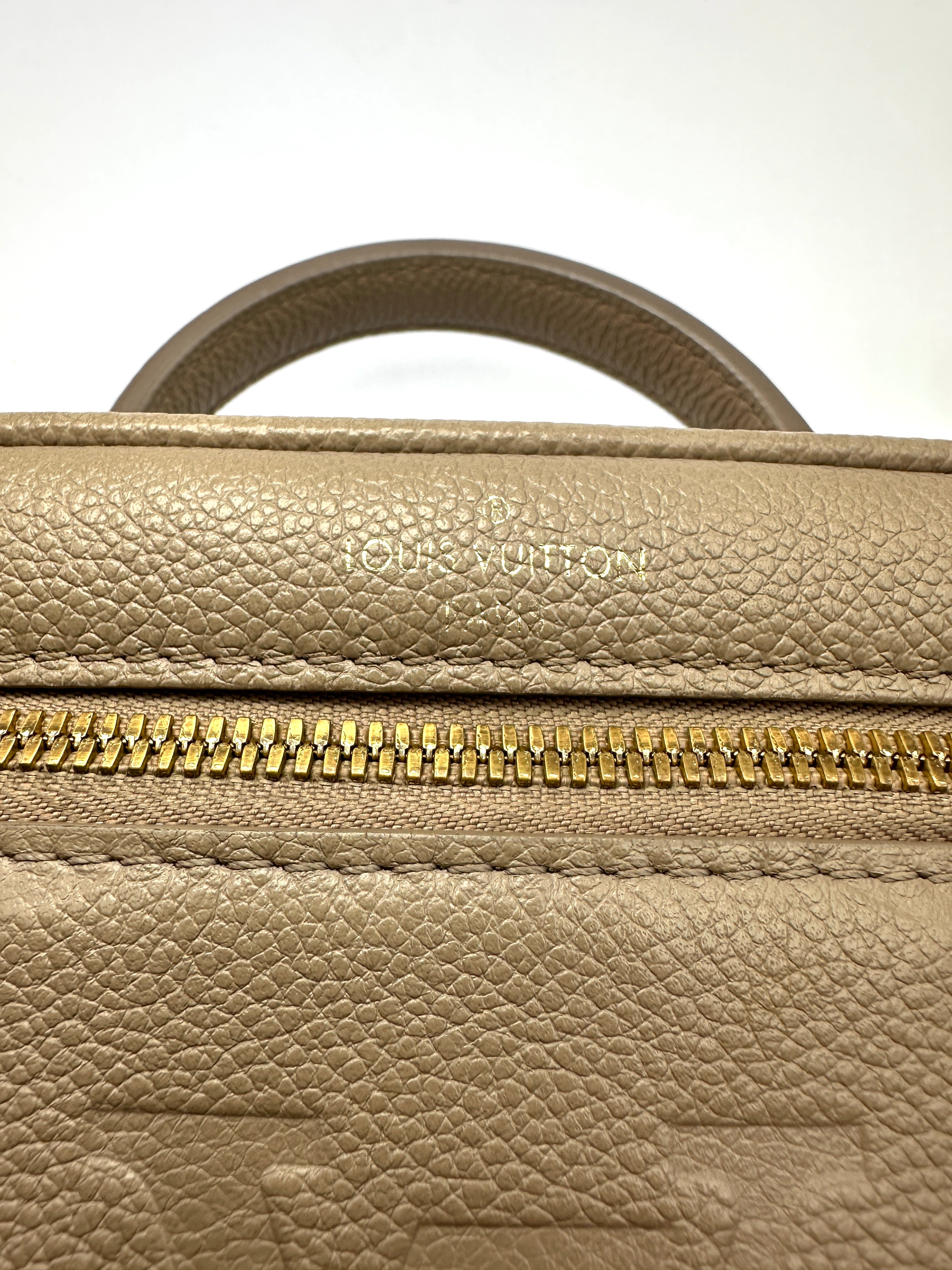 Louis Vuitton Vanity PM Beige Monogram Empreinte Leather Handle Bag LV3272