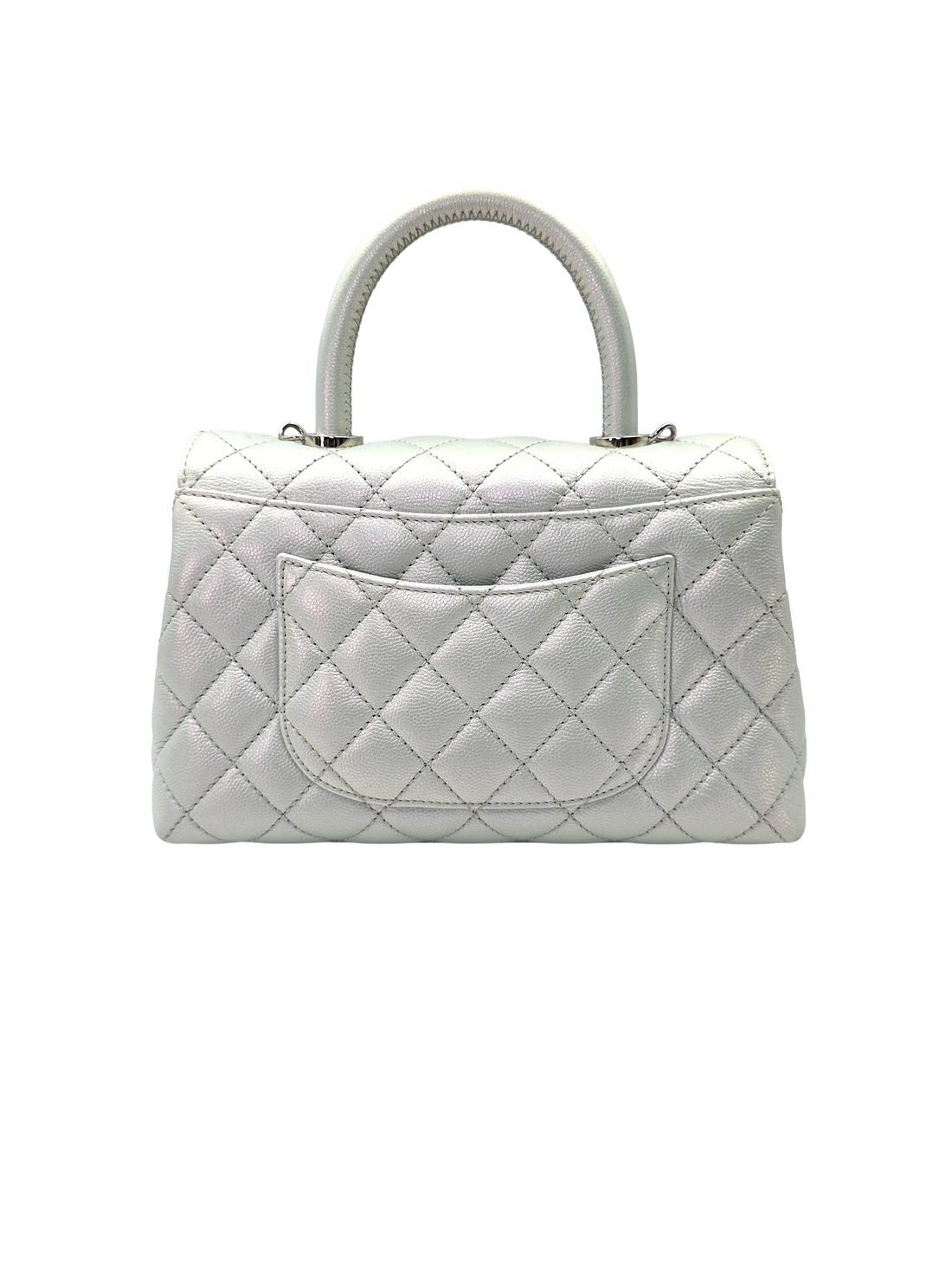 Chanel CoCo Handle Iridescent Blue Quilted Leather Small Size Shoulder Bag(A0***A8) CC2497