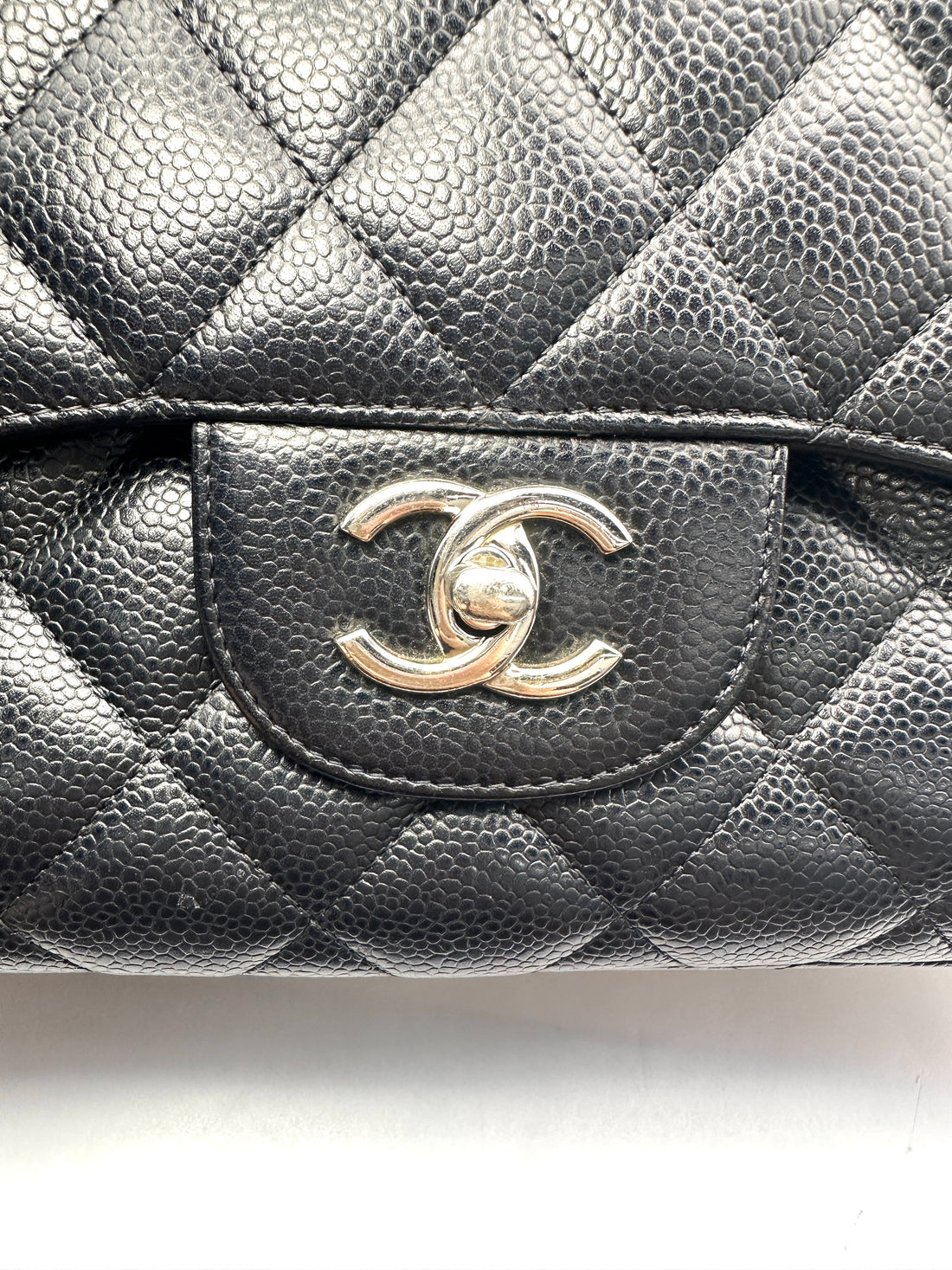 Chanel Classic Flap Black Quilted Leather Jumbo Shoulder Bag With Silver Buckle(15***69) CC2498