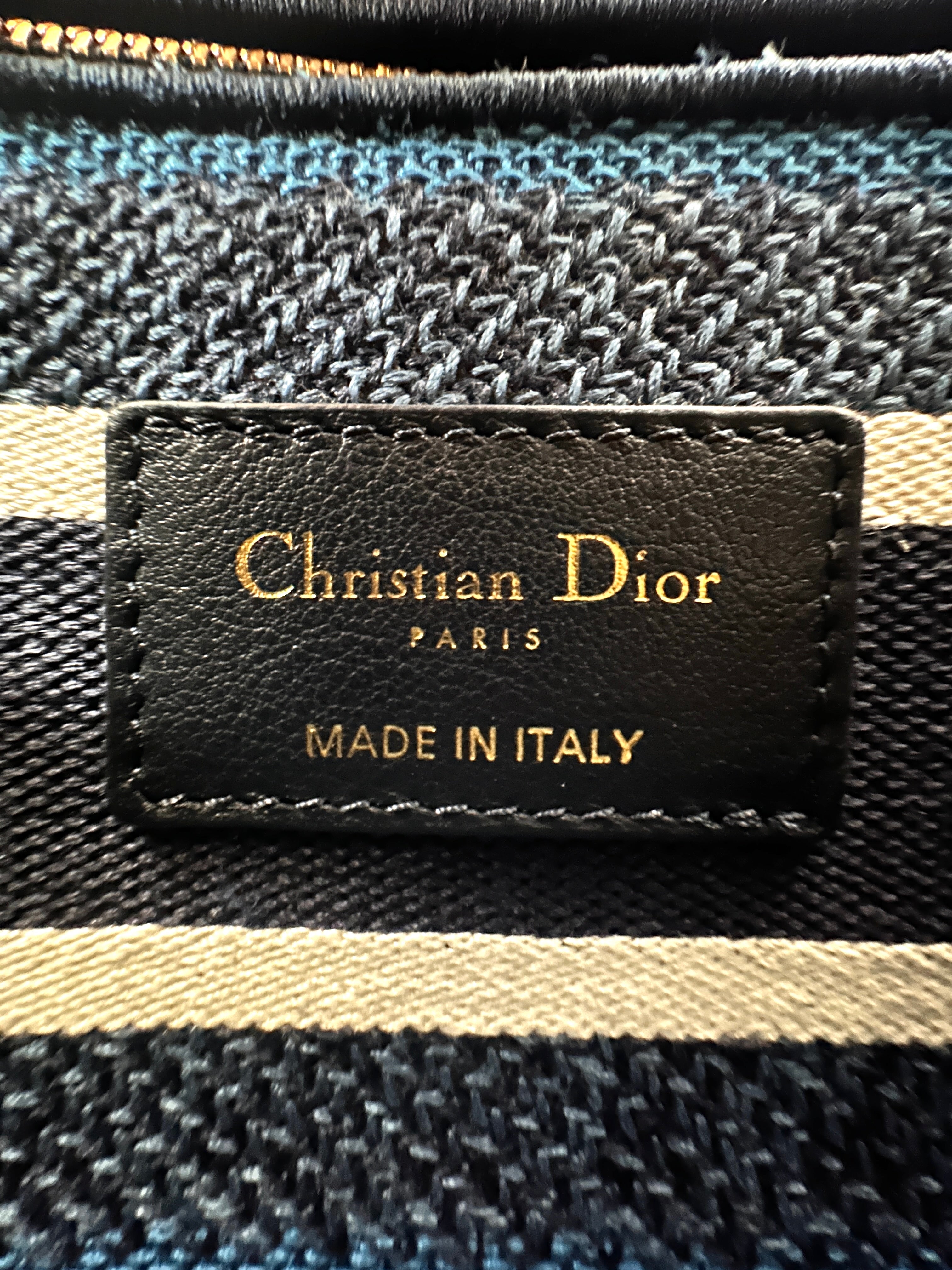 Christian Dior Lady Dior Navy Toile de Jouy Embroidered Canvas Handle Bag DR903