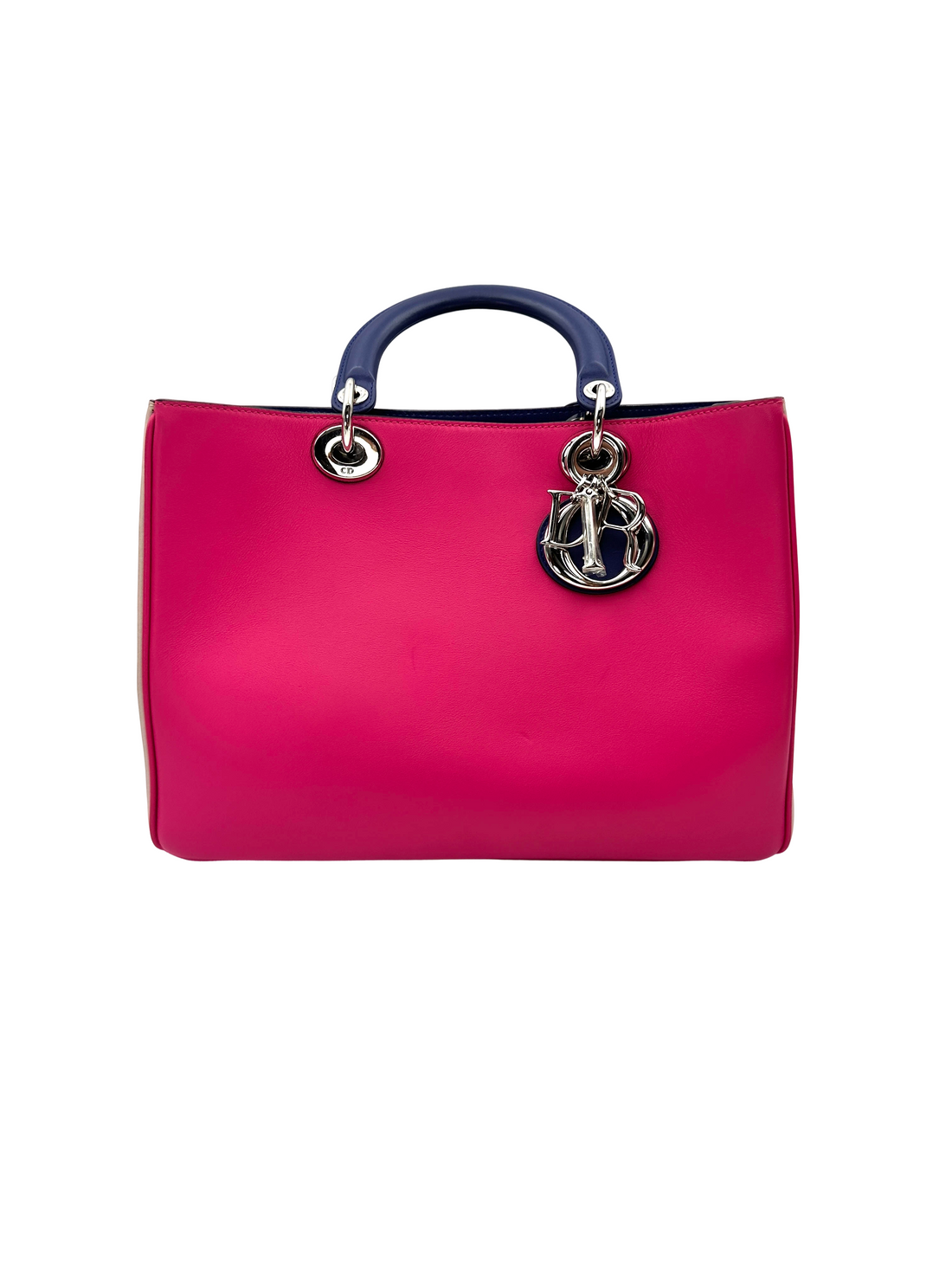 Christian Dior Diorissimo Pink/Blue Leather Handle Bag DR908