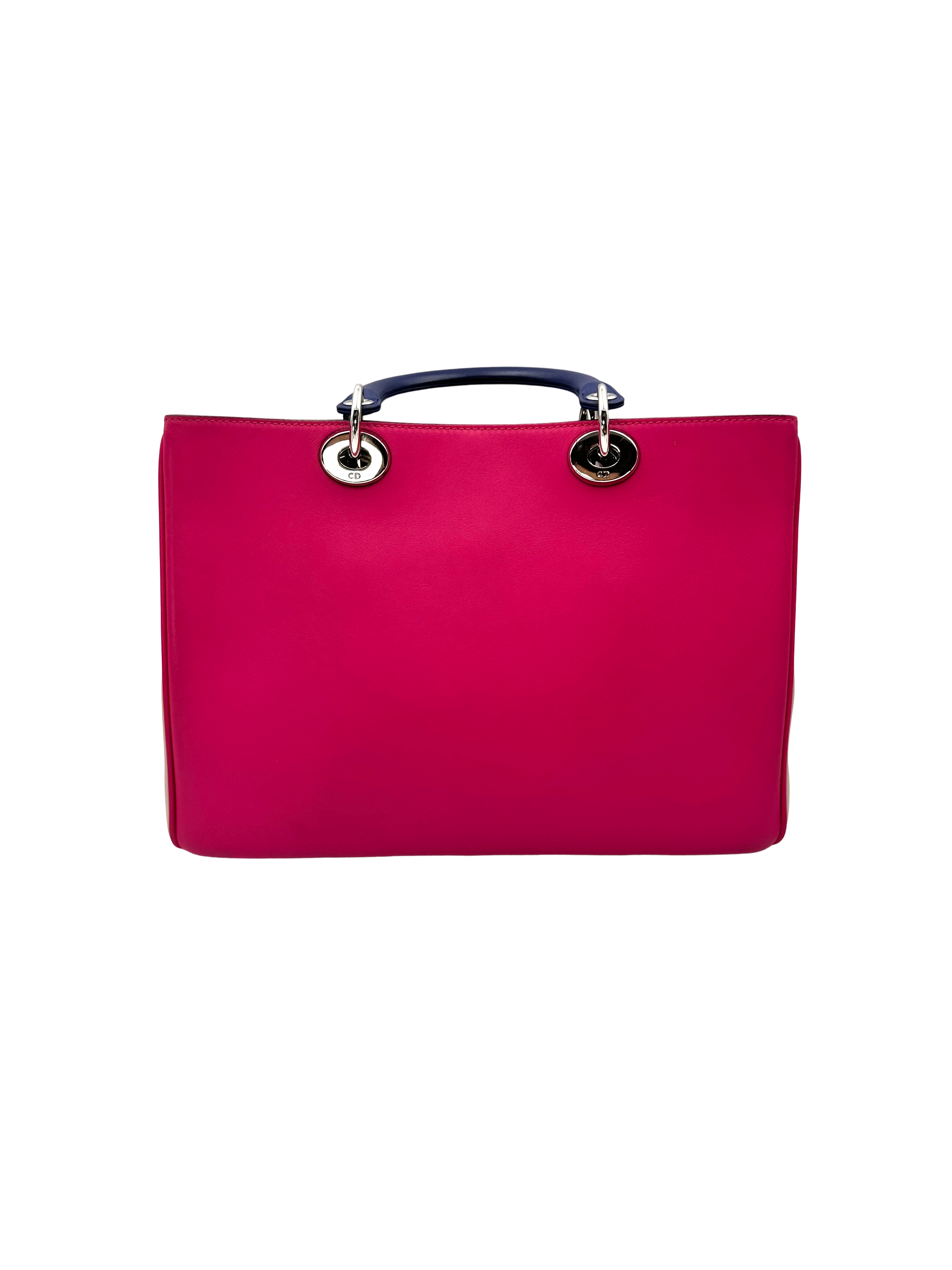 Christian Dior Diorissimo Pink/Blue Leather Handle Bag DR908