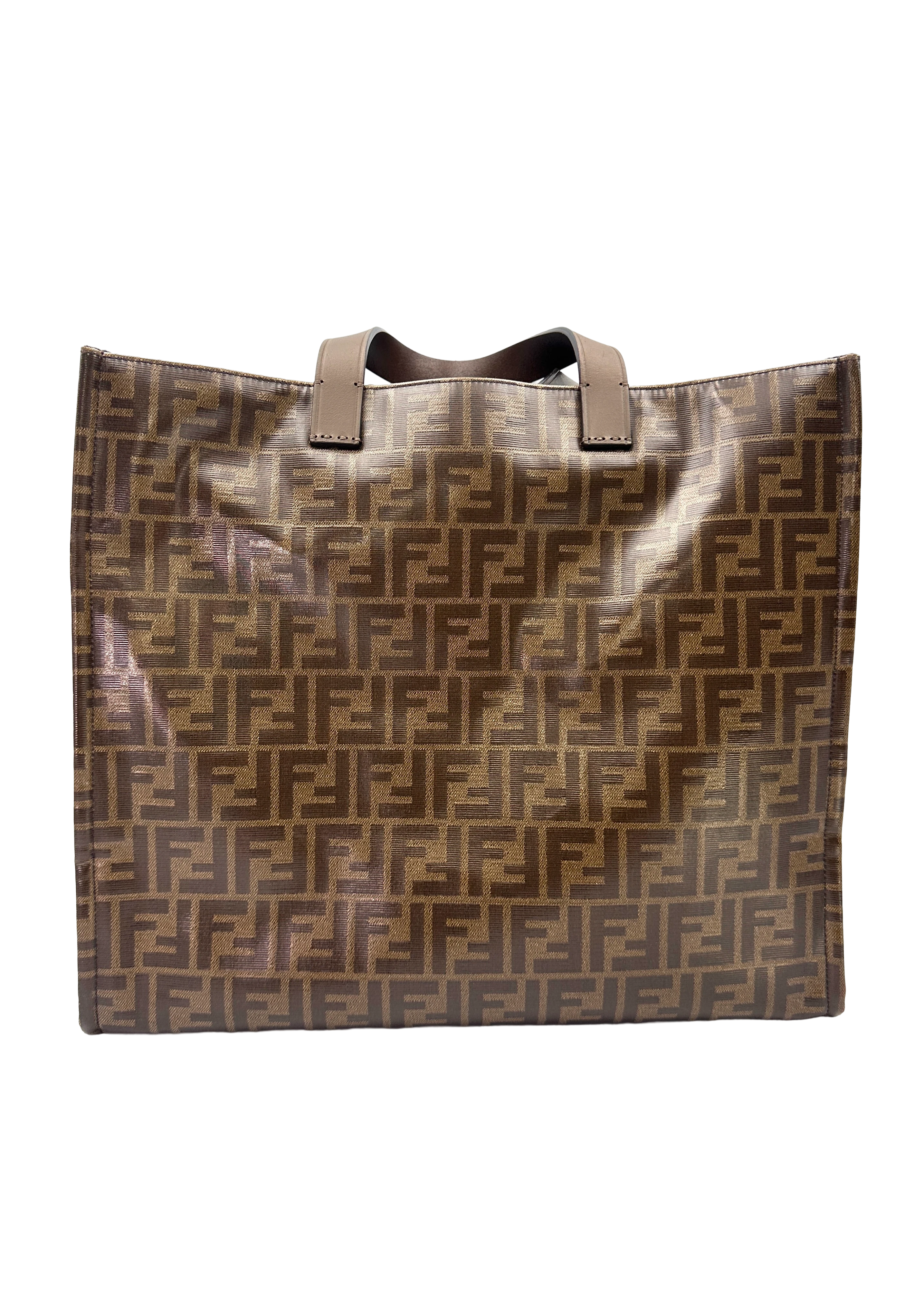 Fendi x Fila Mania Zucca Coated Canvas Shopping Bag FF132