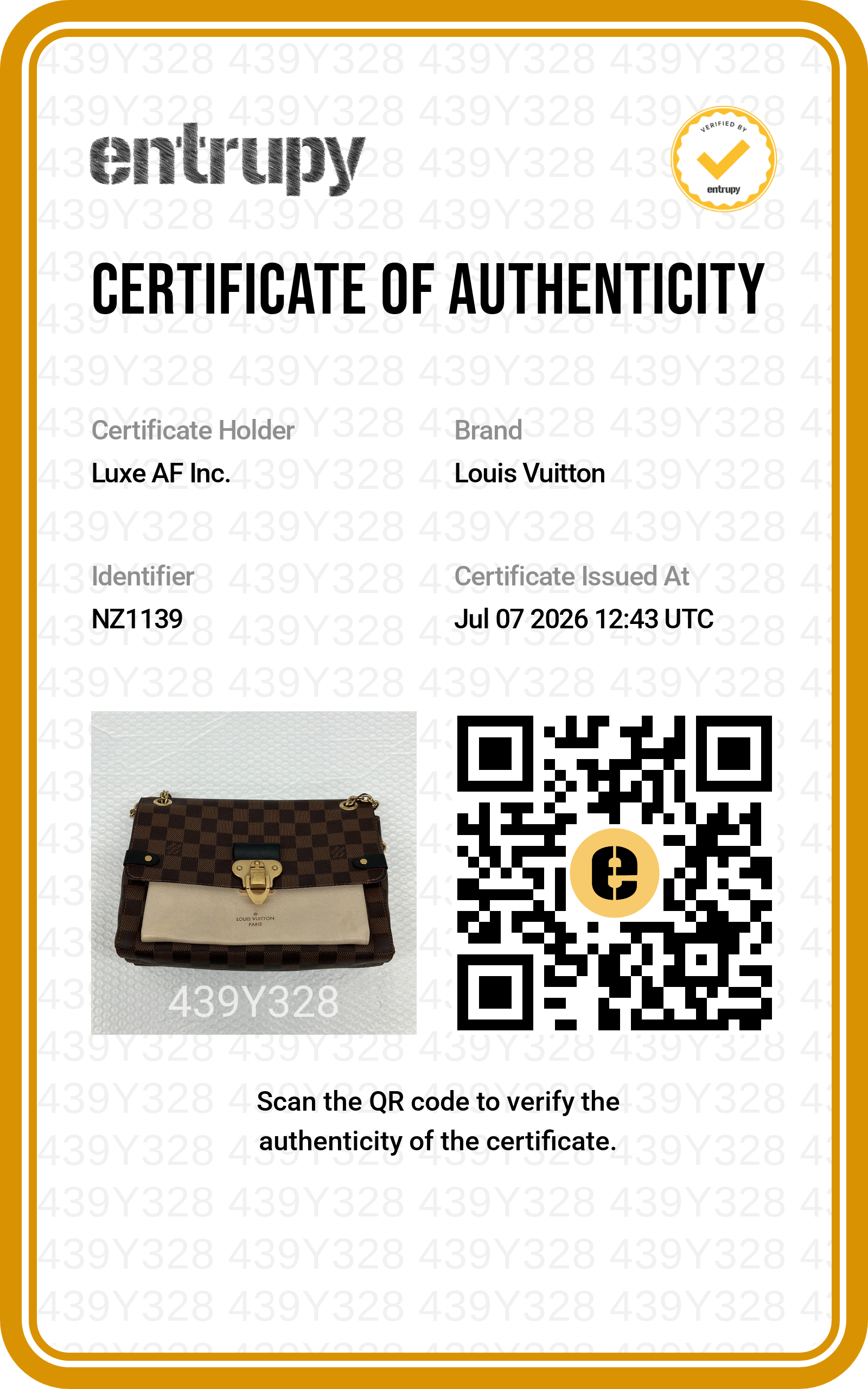 Louis Vuitton Vavin Damier Ebene & Beige Leather Shoulder Bag LV3277