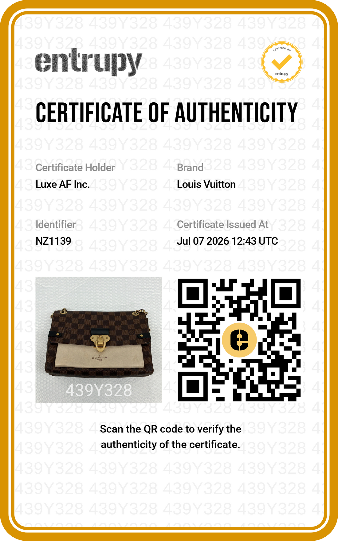 Louis Vuitton Vavin Damier Ebene & Beige Leather Shoulder Bag LV3277