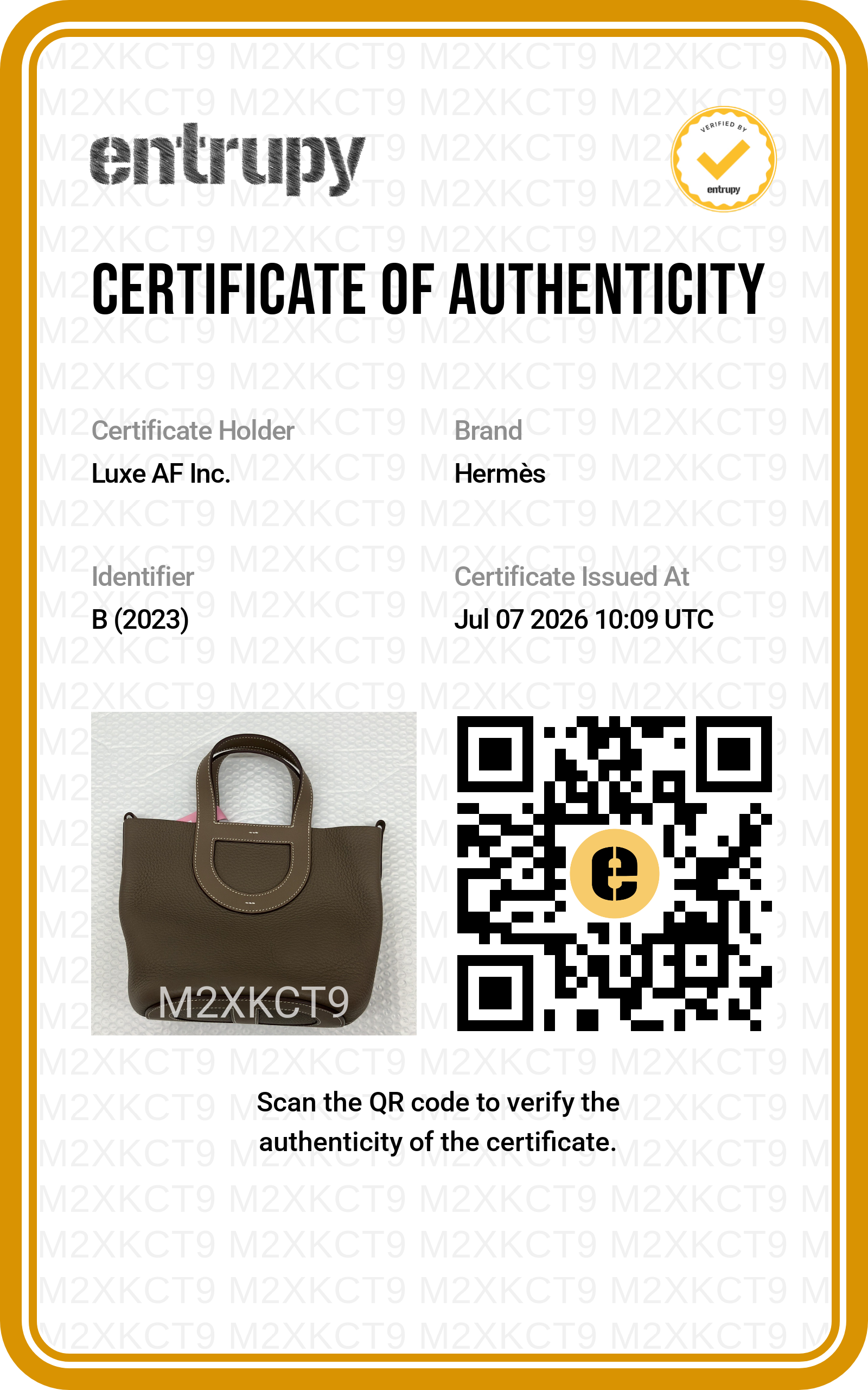 Hermes In-The-Loop Brown Leather Handle Bag HR148