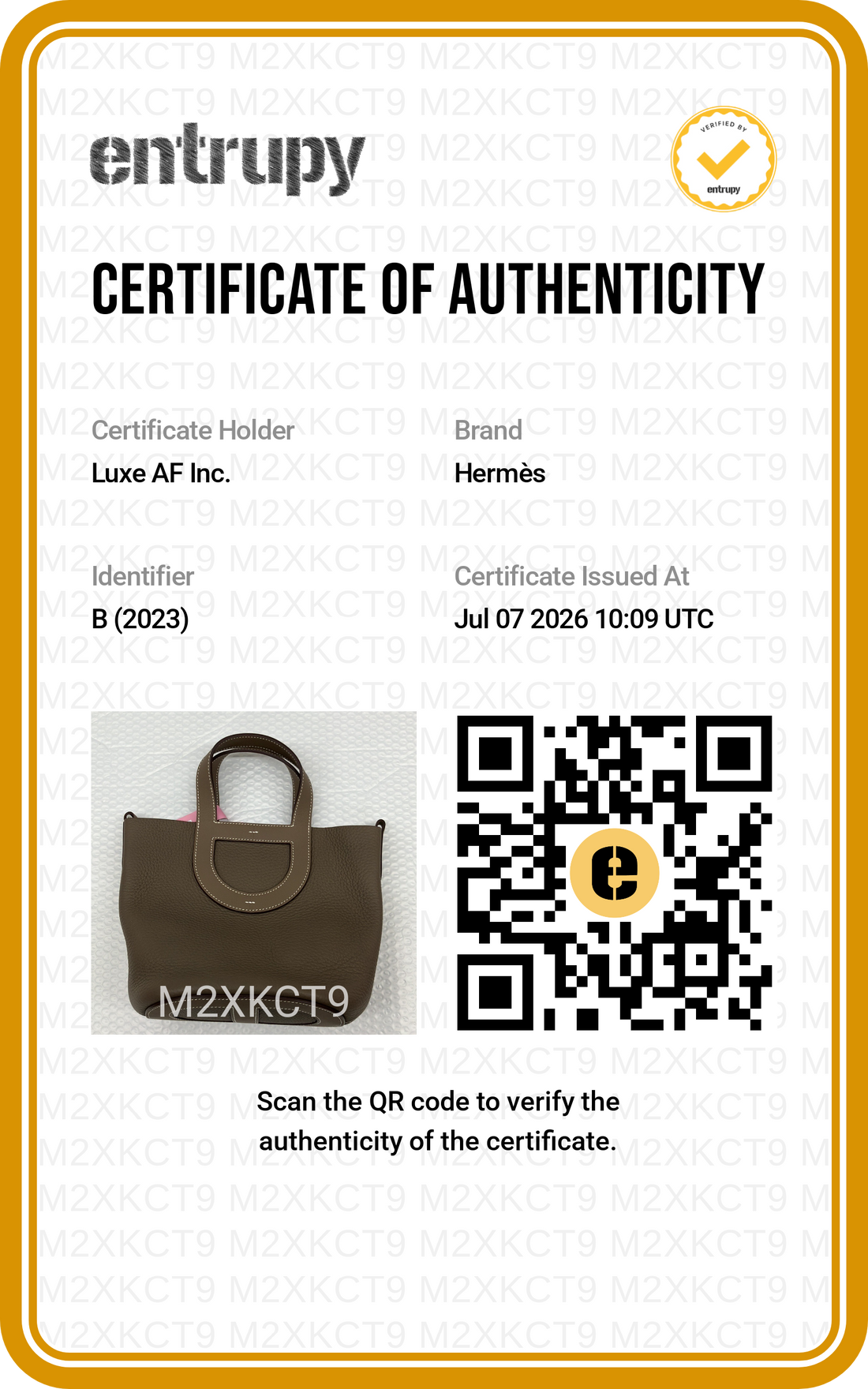 Hermes In-The-Loop Brown Leather Handle Bag HR148