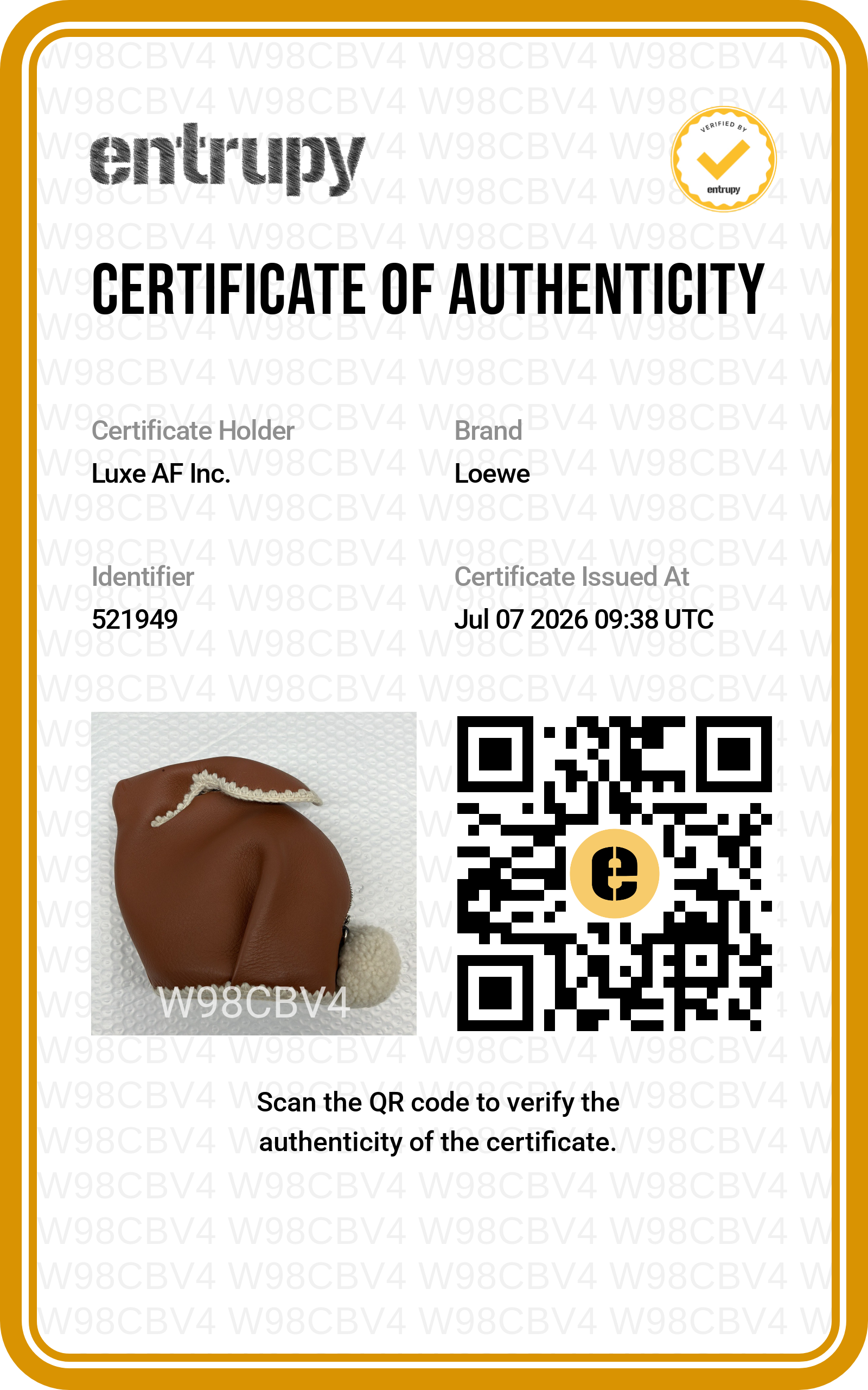 Loewe Brown Leather Bunny Bag LW98