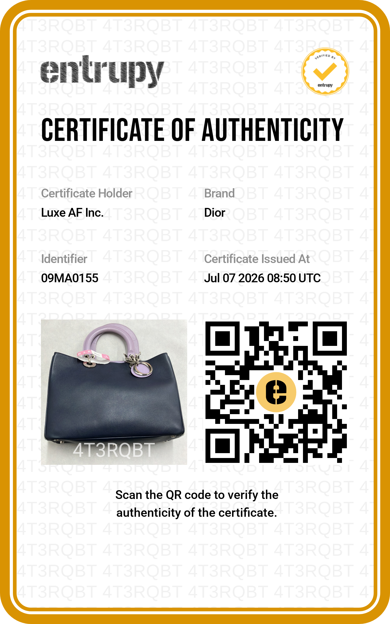 Christian Dior Diorissimo Navy/Purple Leather Handle Bag With Pouch DR947