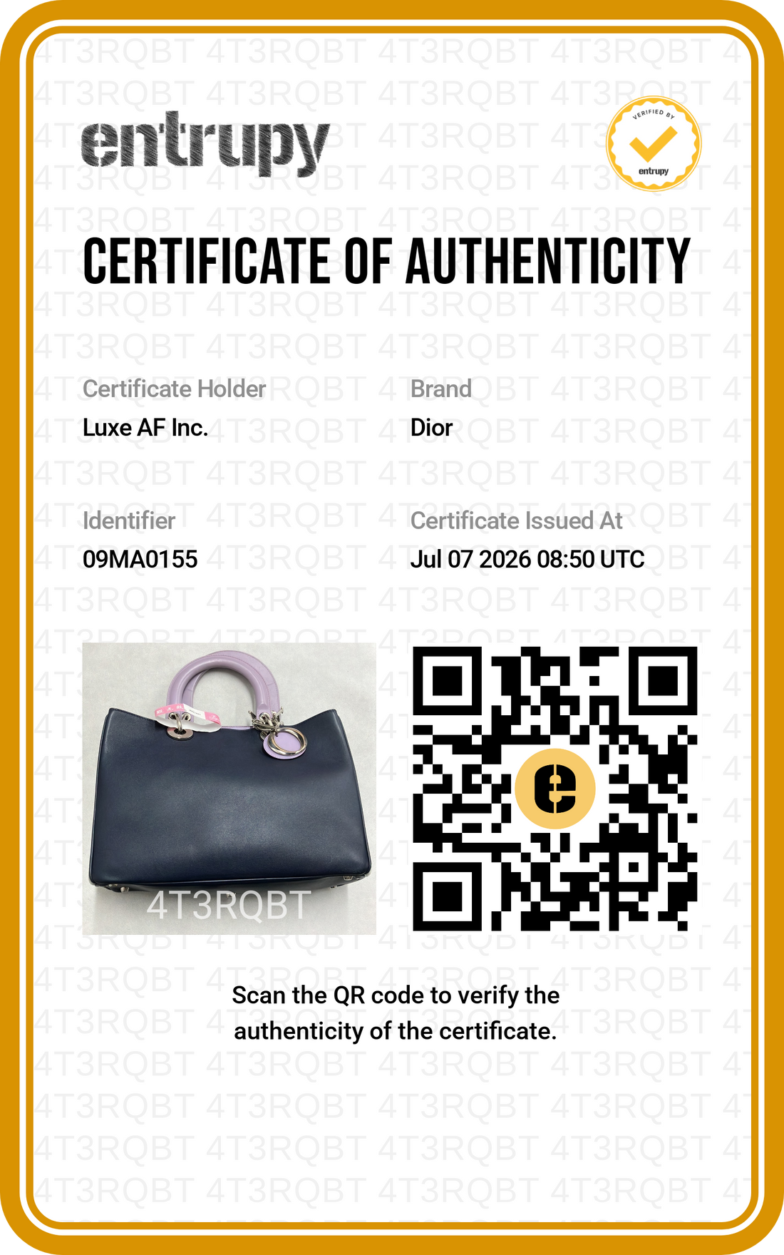 Christian Dior Diorissimo Navy/Purple Leather Handle Bag With Pouch DR947
