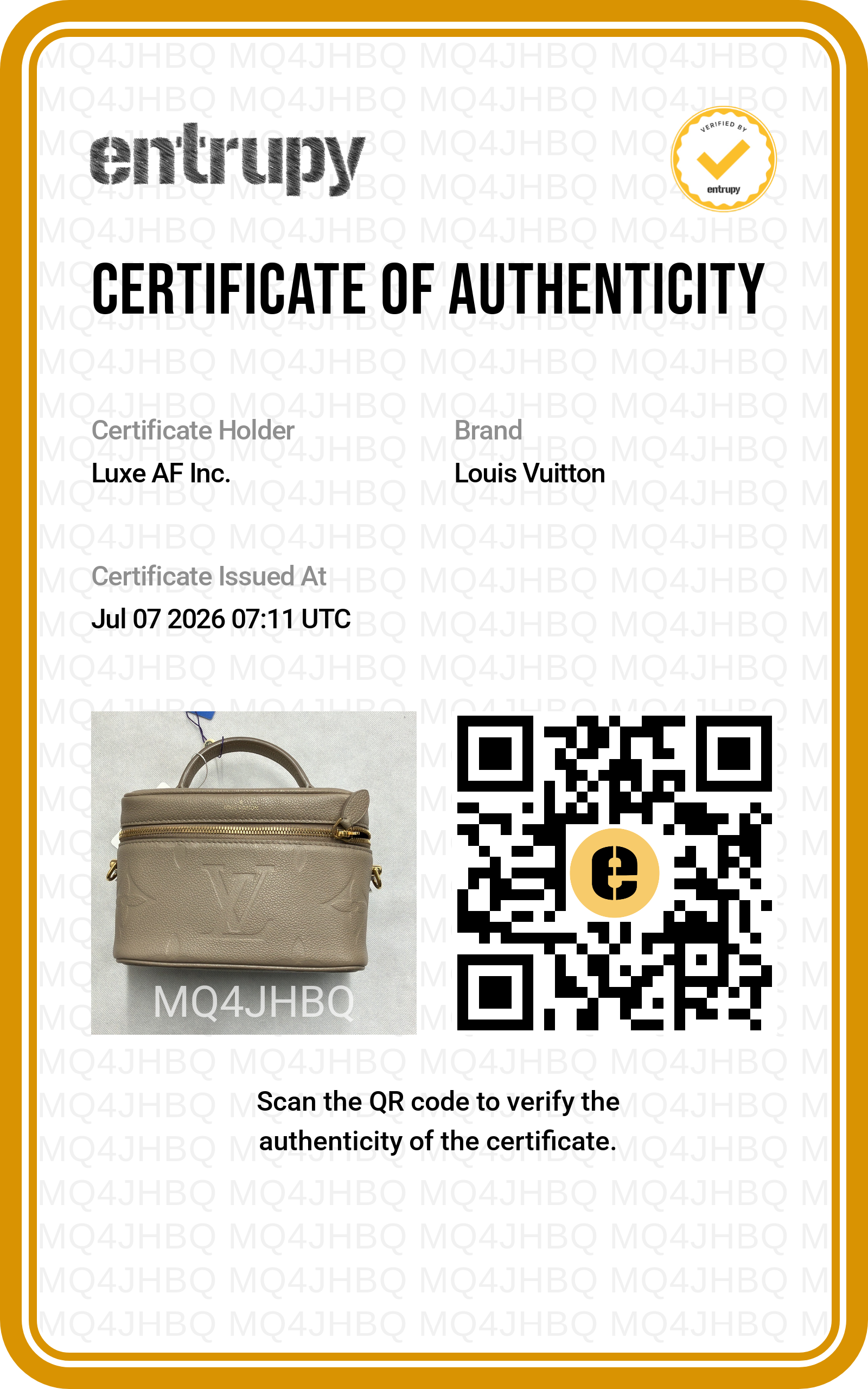 Louis Vuitton Vanity PM Beige Monogram Empreinte Leather Handle Bag LV3272