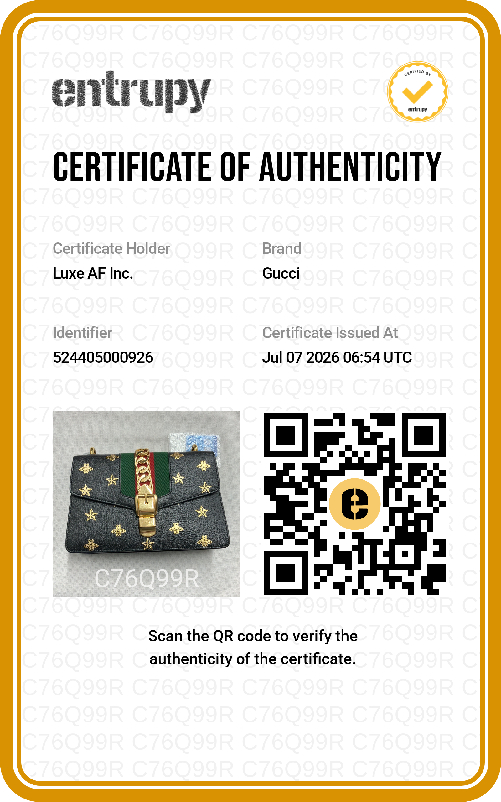 Gucci Sylvie Bee Star Black Leather Medium Size Shoulder Bag GG1385