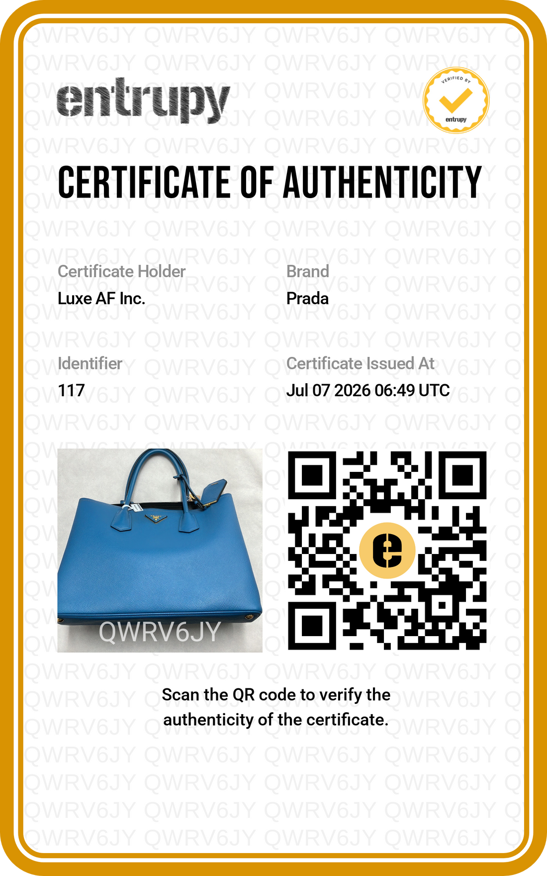Prada Double Blue Saffiano Cuir Leather Handle Bag PR545