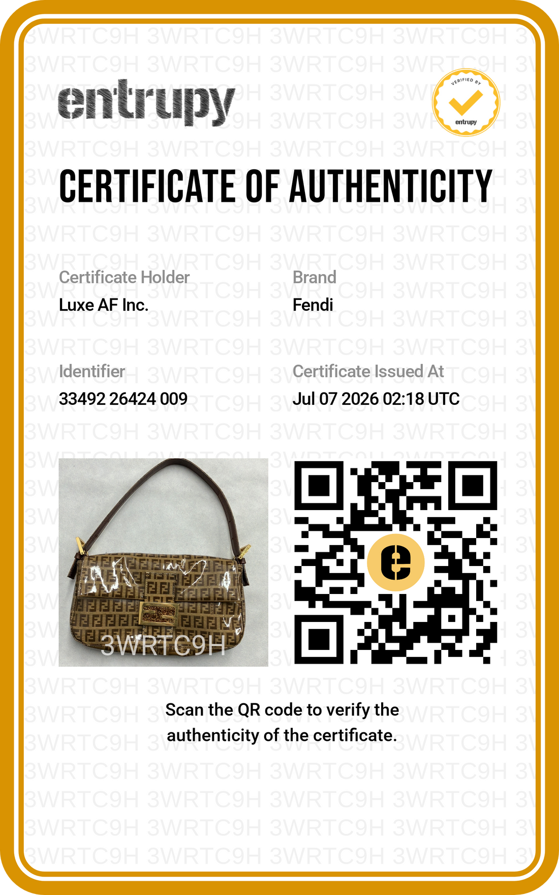 Fendi Zucchino Canvas Baguette Shoulder Bag FF131