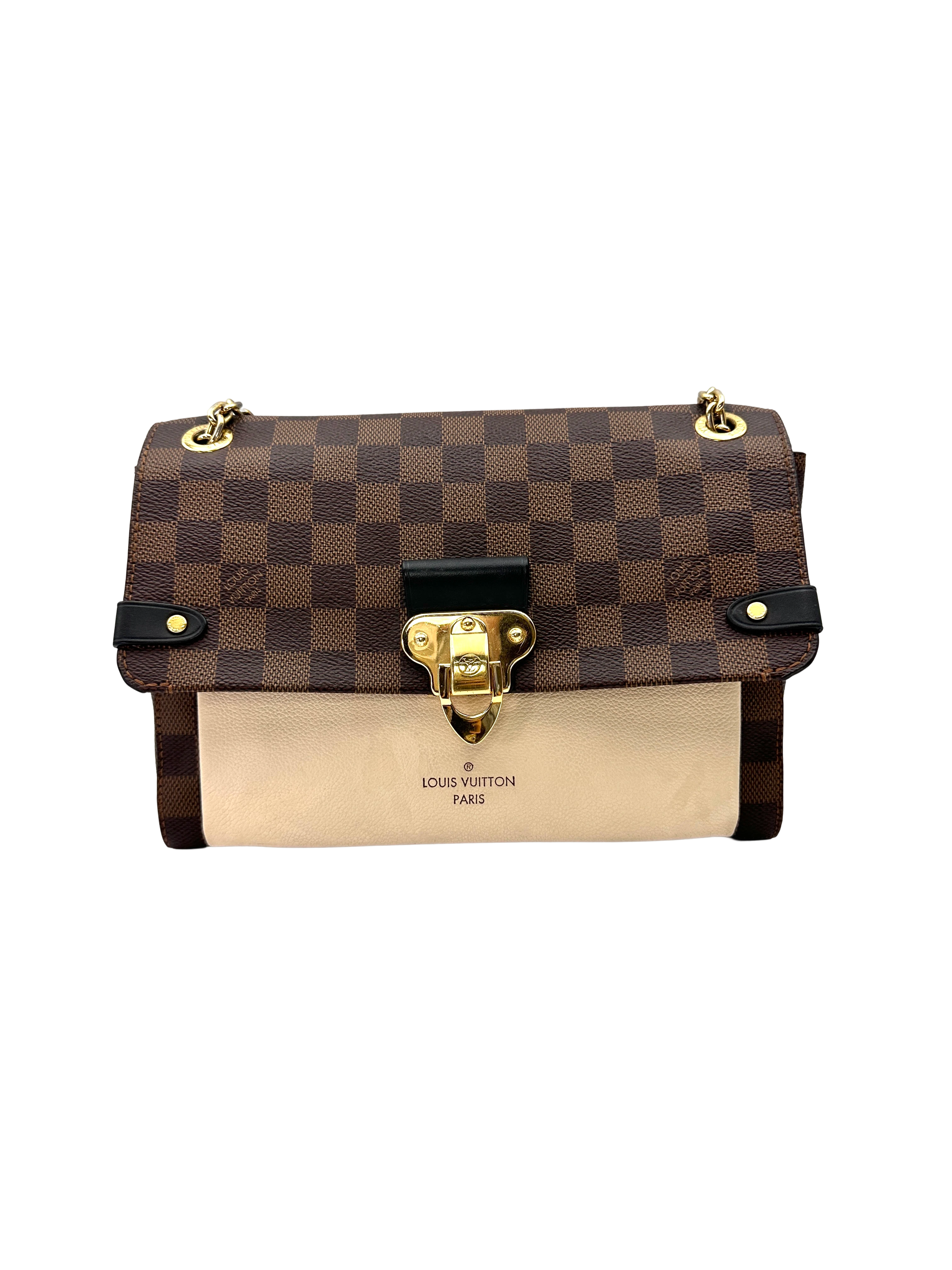 Louis Vuitton Vavin Damier Ebene & Beige Leather Shoulder Bag LV3277