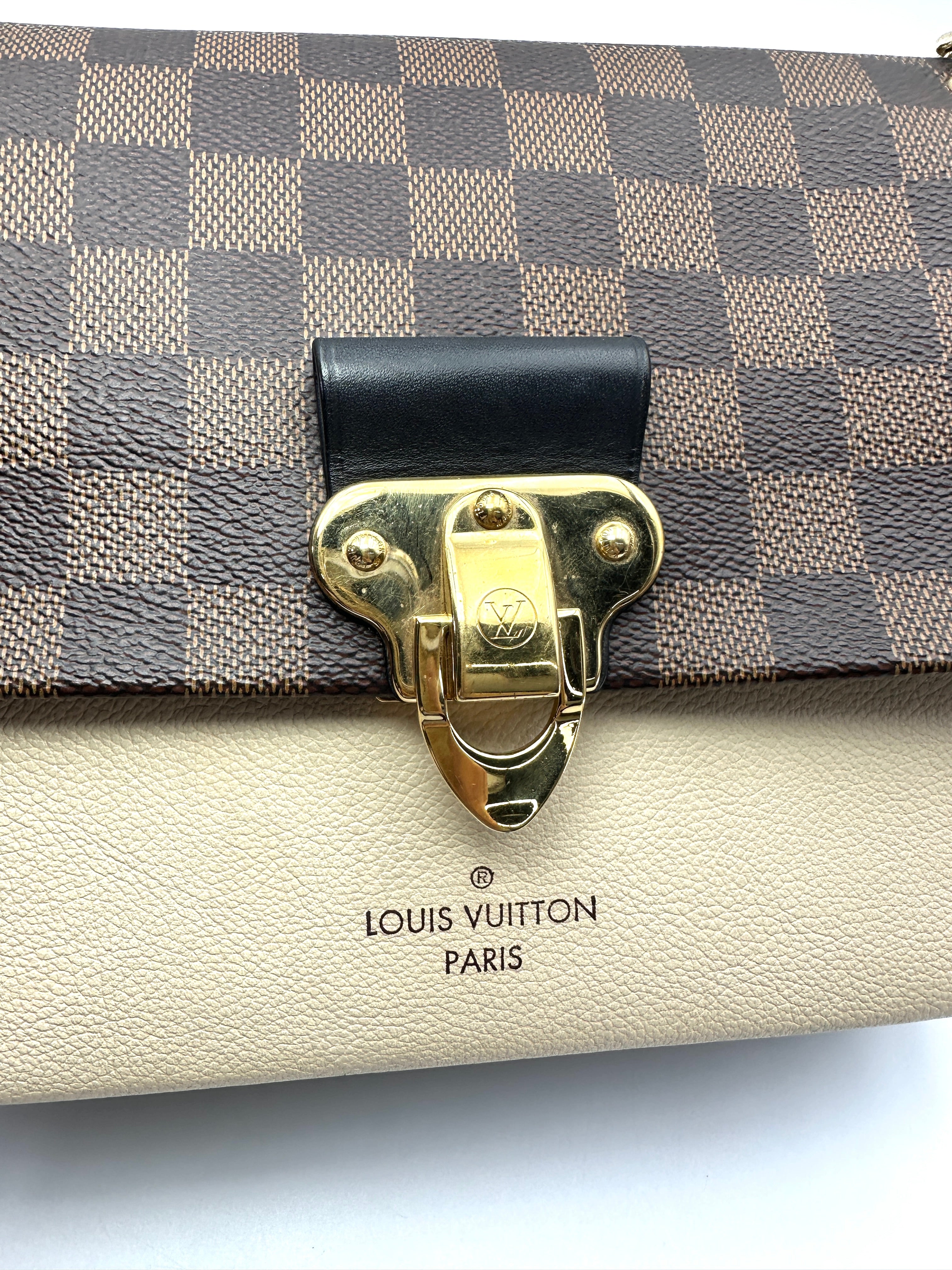 Louis Vuitton Vavin Damier Ebene & Beige Leather Shoulder Bag LV3277