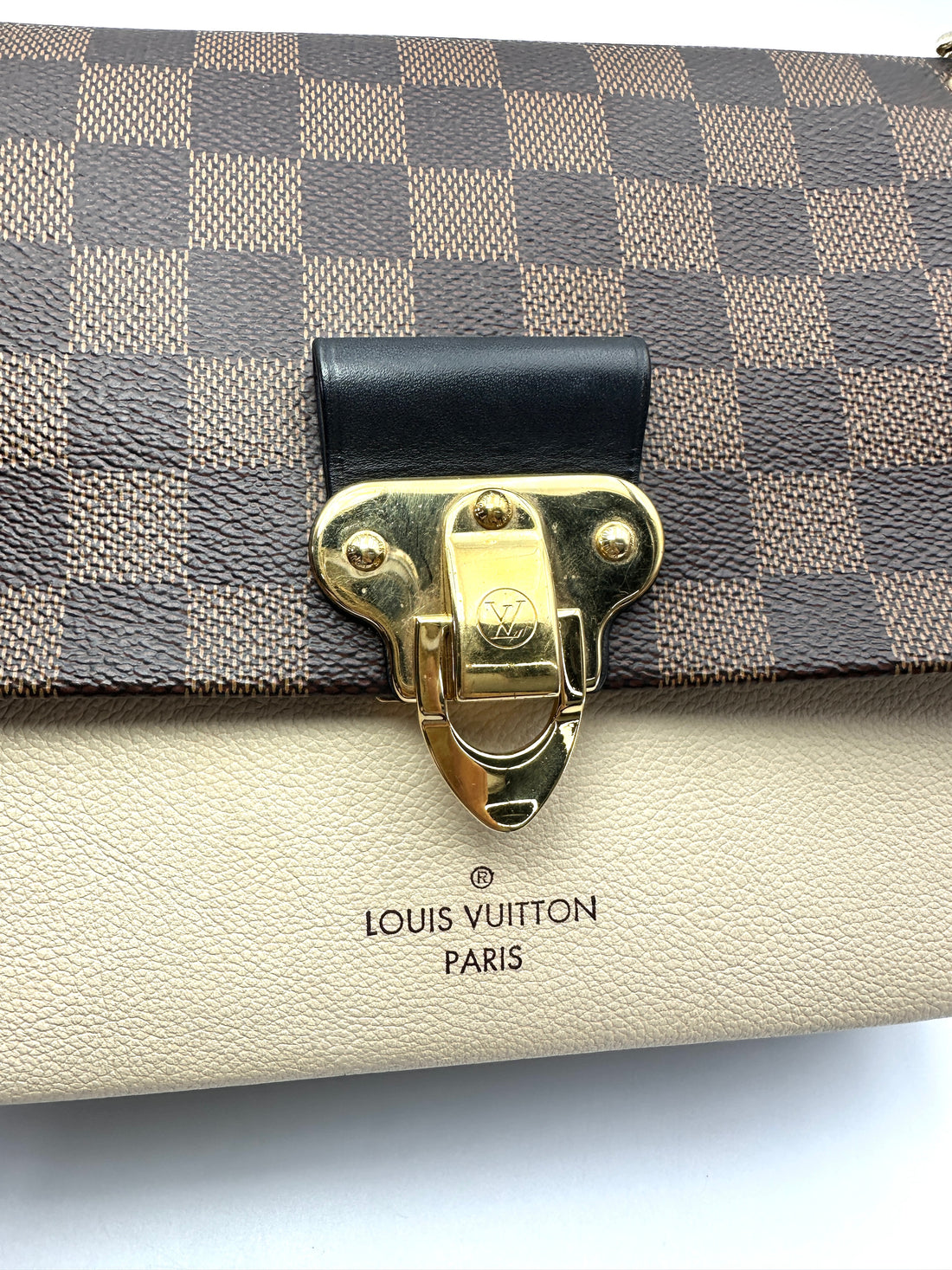 Louis Vuitton Vavin Damier Ebene & Beige Leather Shoulder Bag LV3277