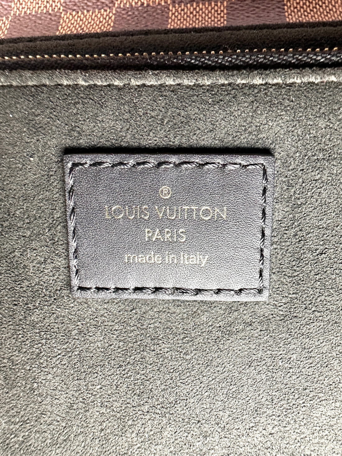 Louis Vuitton Vavin Damier Ebene & Beige Leather Shoulder Bag LV3277