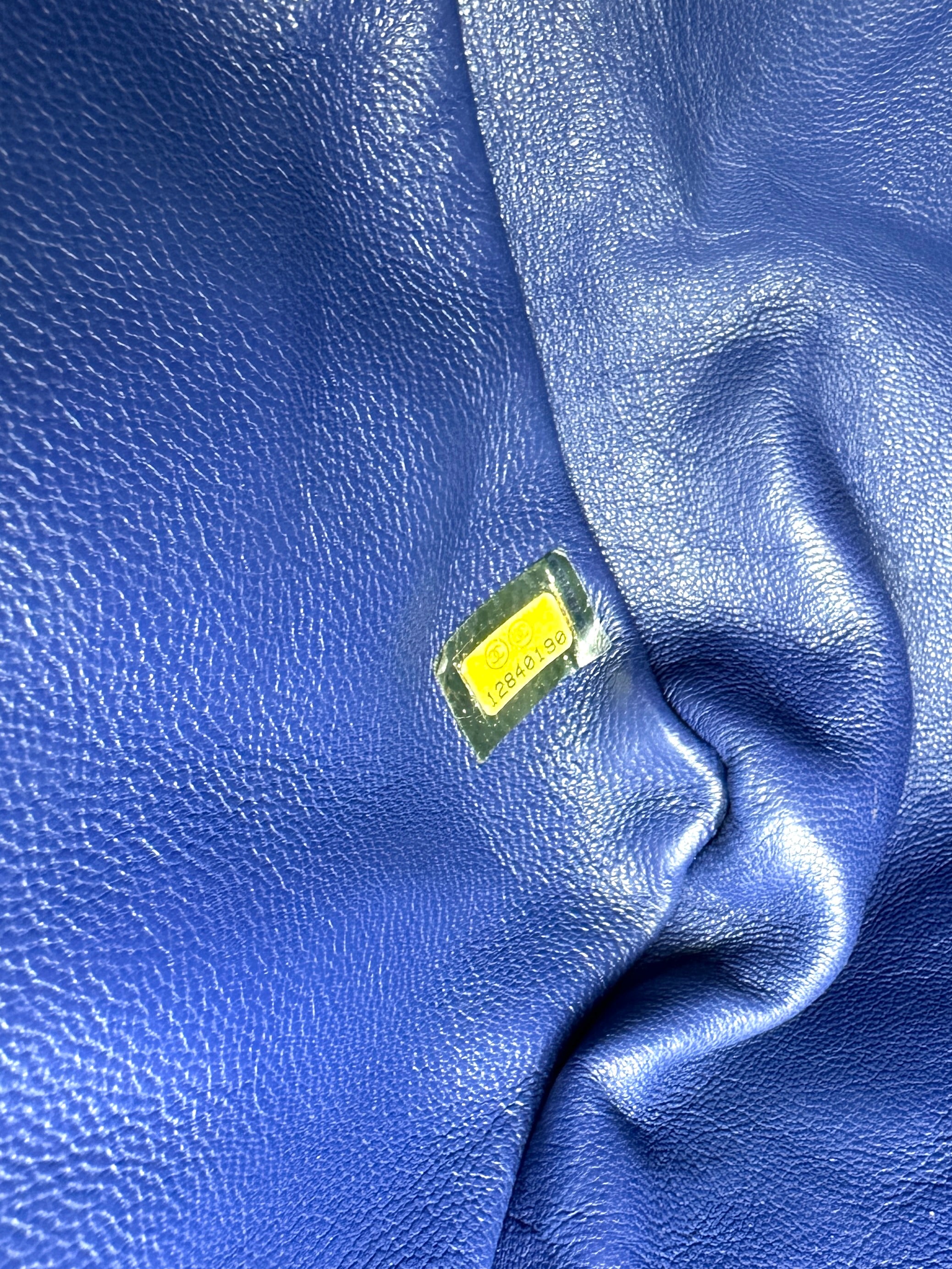 Chanel Classic Flap Blue Quilted Leather Jumbo Shoulder Bag With Silver Buckle(12***90) CC2500