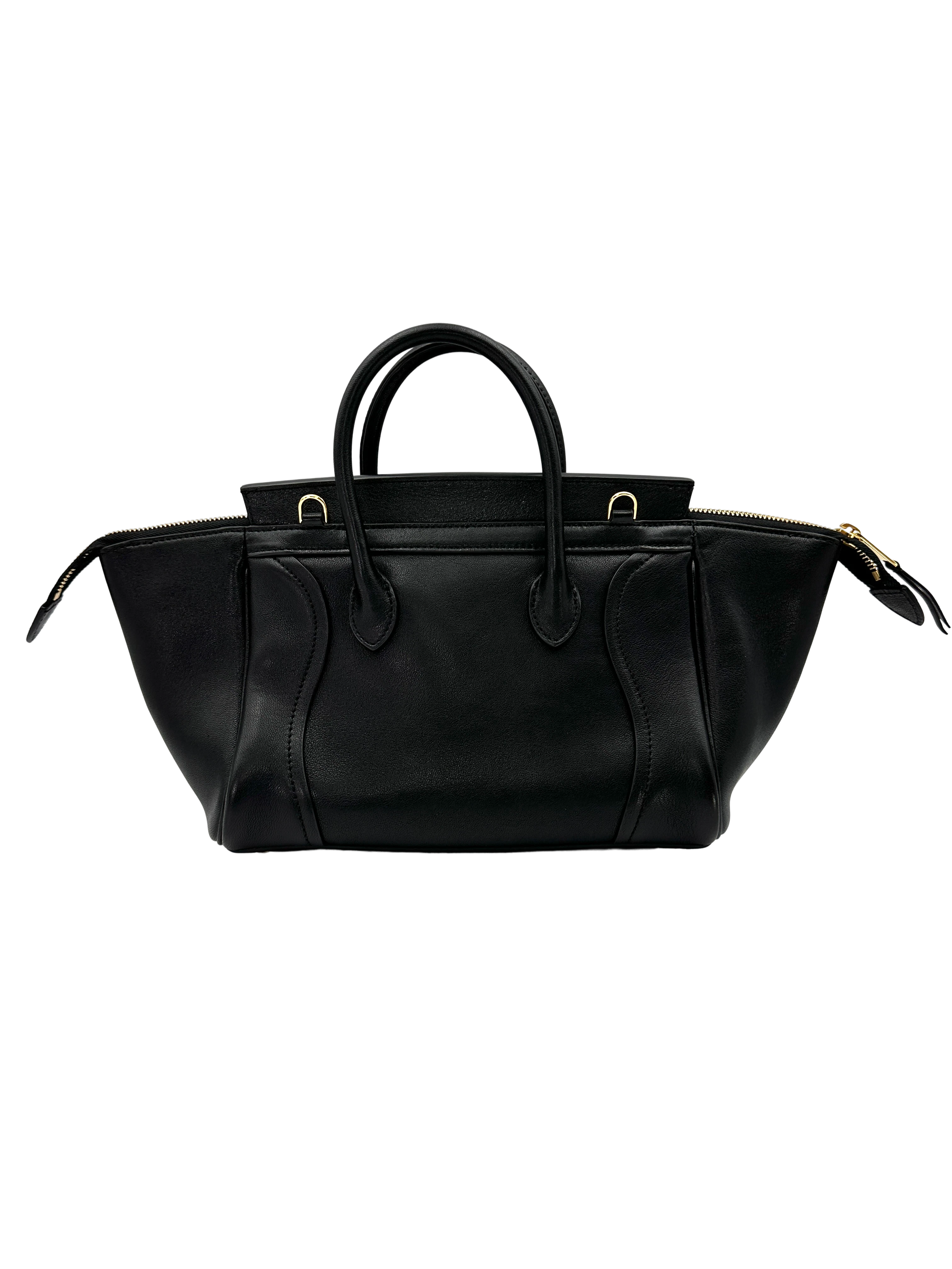 Celine Luggage Black Leather Handle Bag CEQ