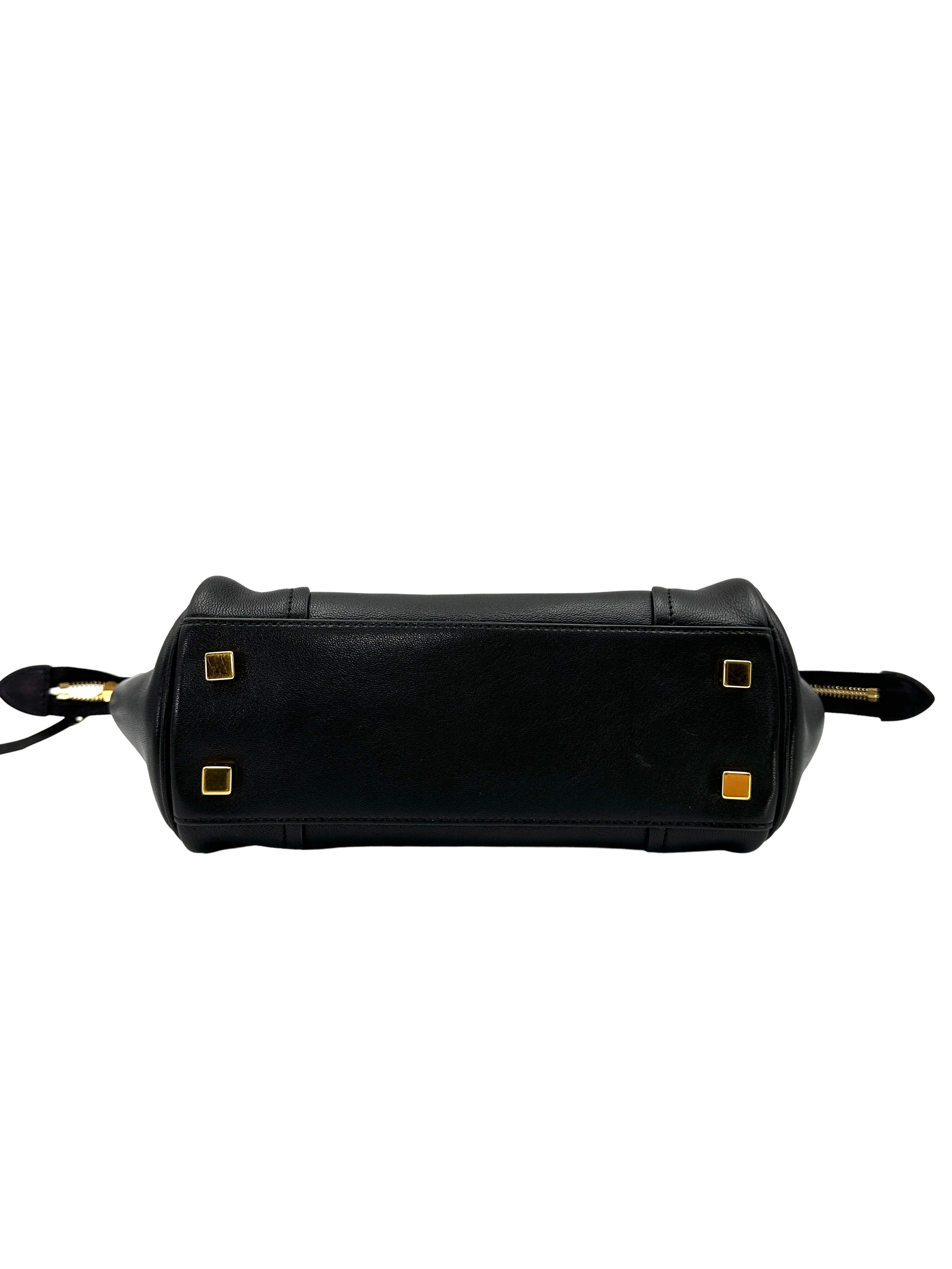 Celine Luggage Black Leather Handle Bag CEQ