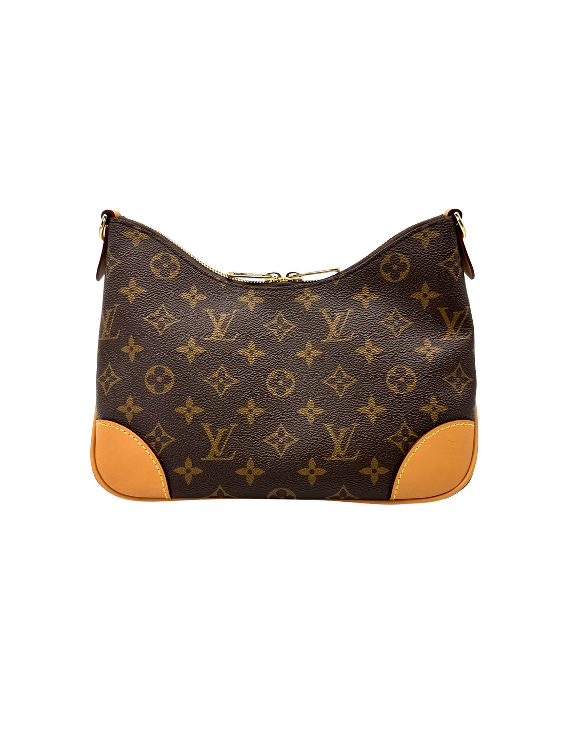 Louis Vuitton Bunlogne Monogram Canvas Shoulder Bag With Brown Cowhide Leather Trim LV3276