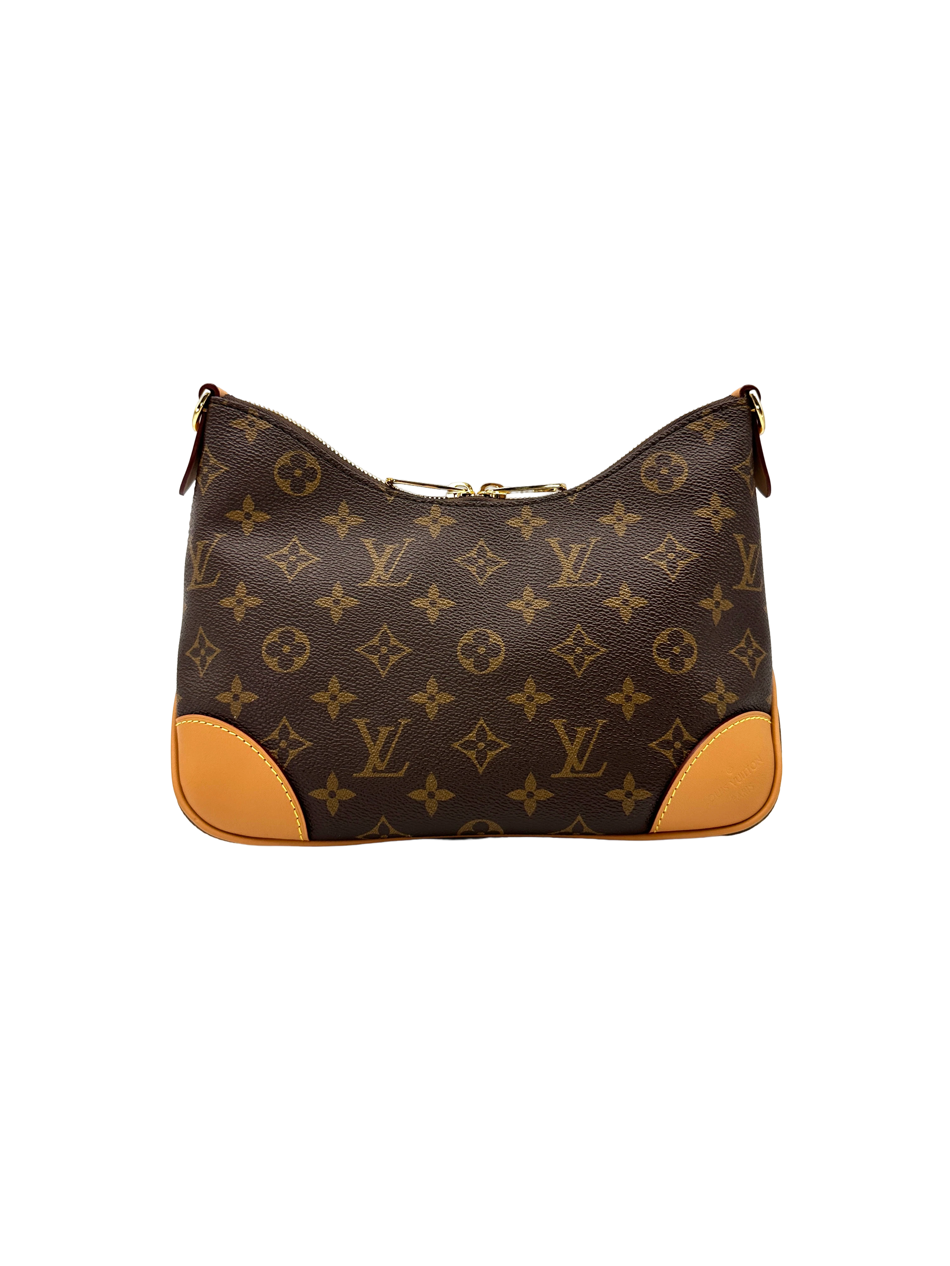 Louis Vuitton Bunlogne Monogram Canvas Shoulder Bag With Brown Cowhide Leather Trim LV3276