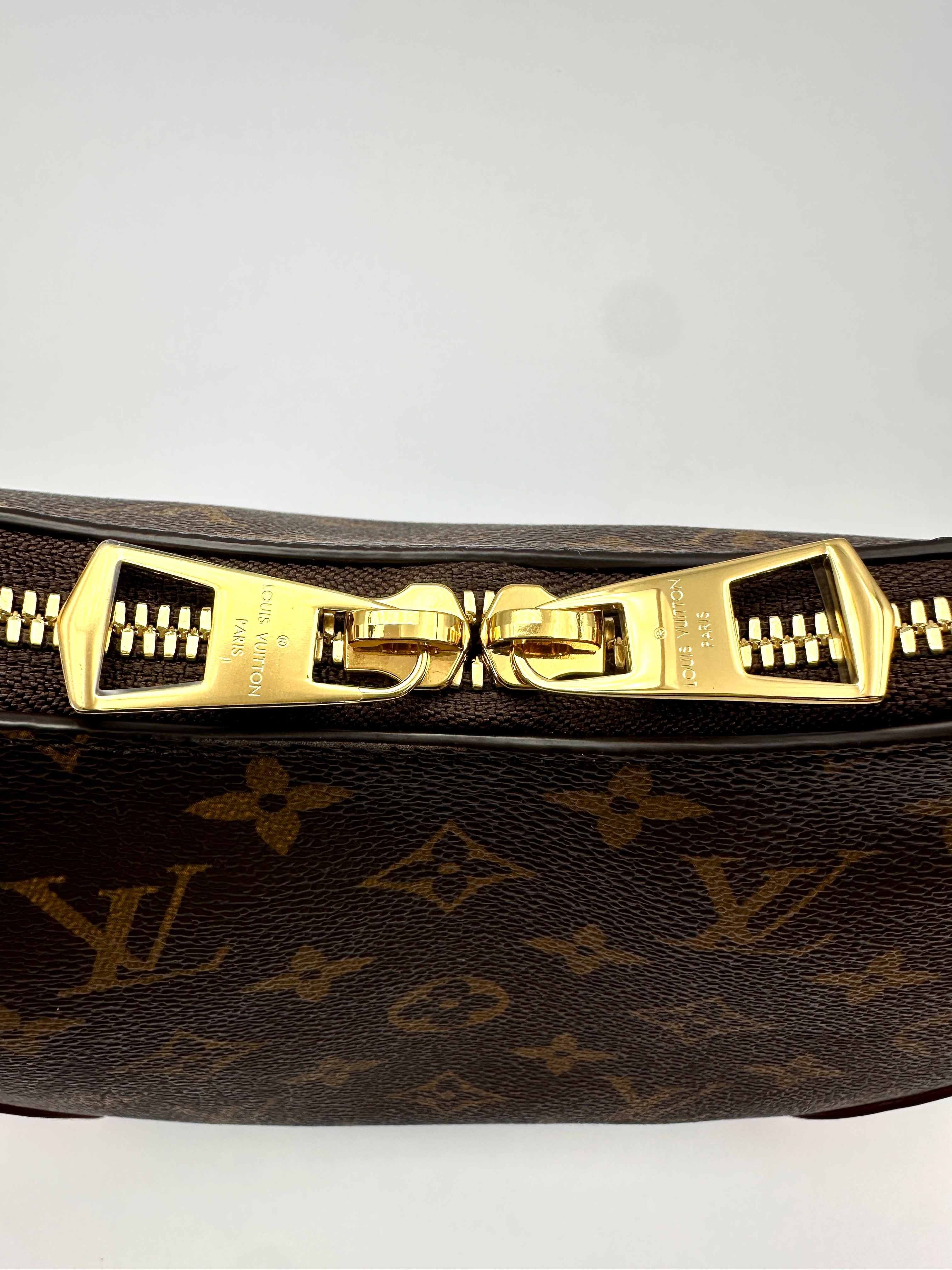 Louis Vuitton Bunlogne Monogram Canvas Shoulder Bag With Brown Cowhide Leather Trim LV3276