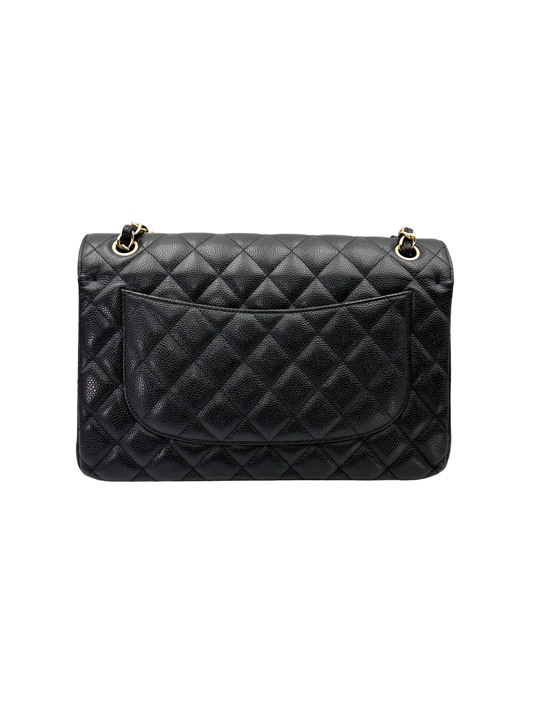 Chanel Classic Flap Black Quilted Leather Jumbo Shoulder Bag With Gold Buckle(14***74) CC2499