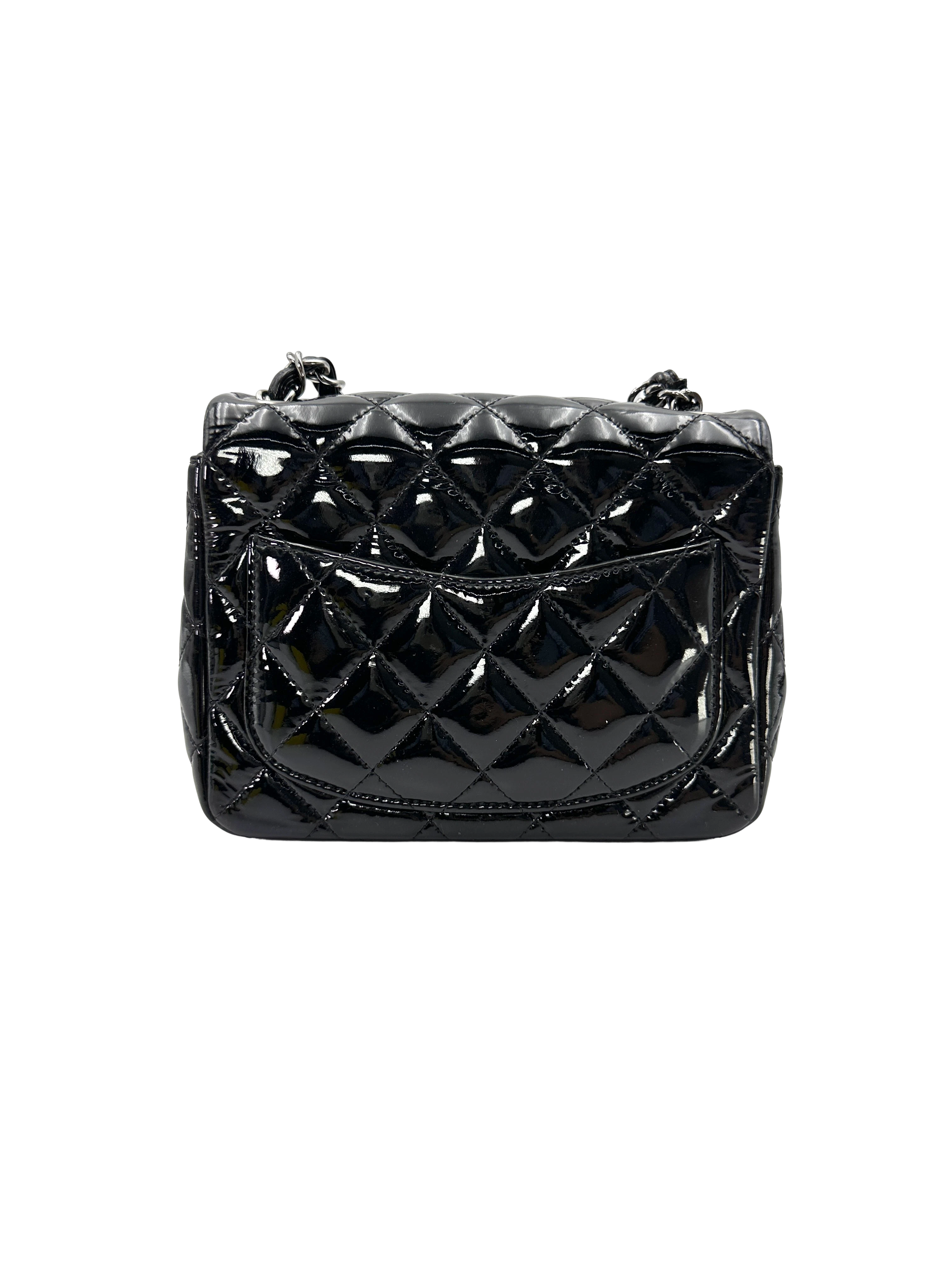 Chanel Classic Flap Black Quilted Patent Leather Mini Shoulder Bag(19***48) CC2506