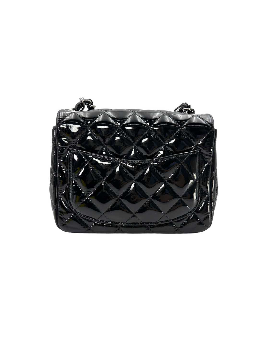Chanel Classic Flap Black Quilted Patent Leather Mini Shoulder Bag(19***48) CC2506