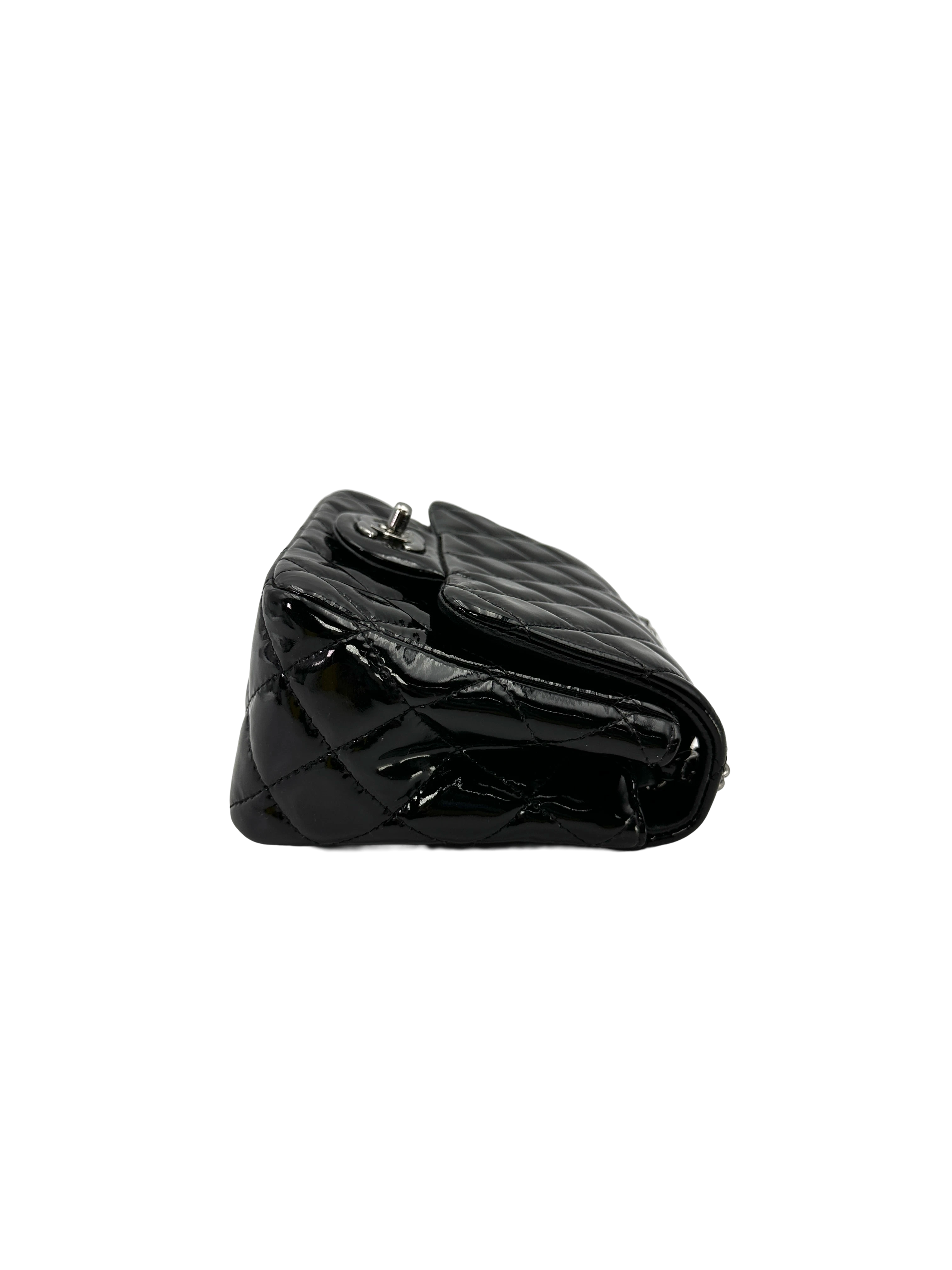Chanel Classic Flap Black Quilted Patent Leather Mini Shoulder Bag(19***48) CC2506