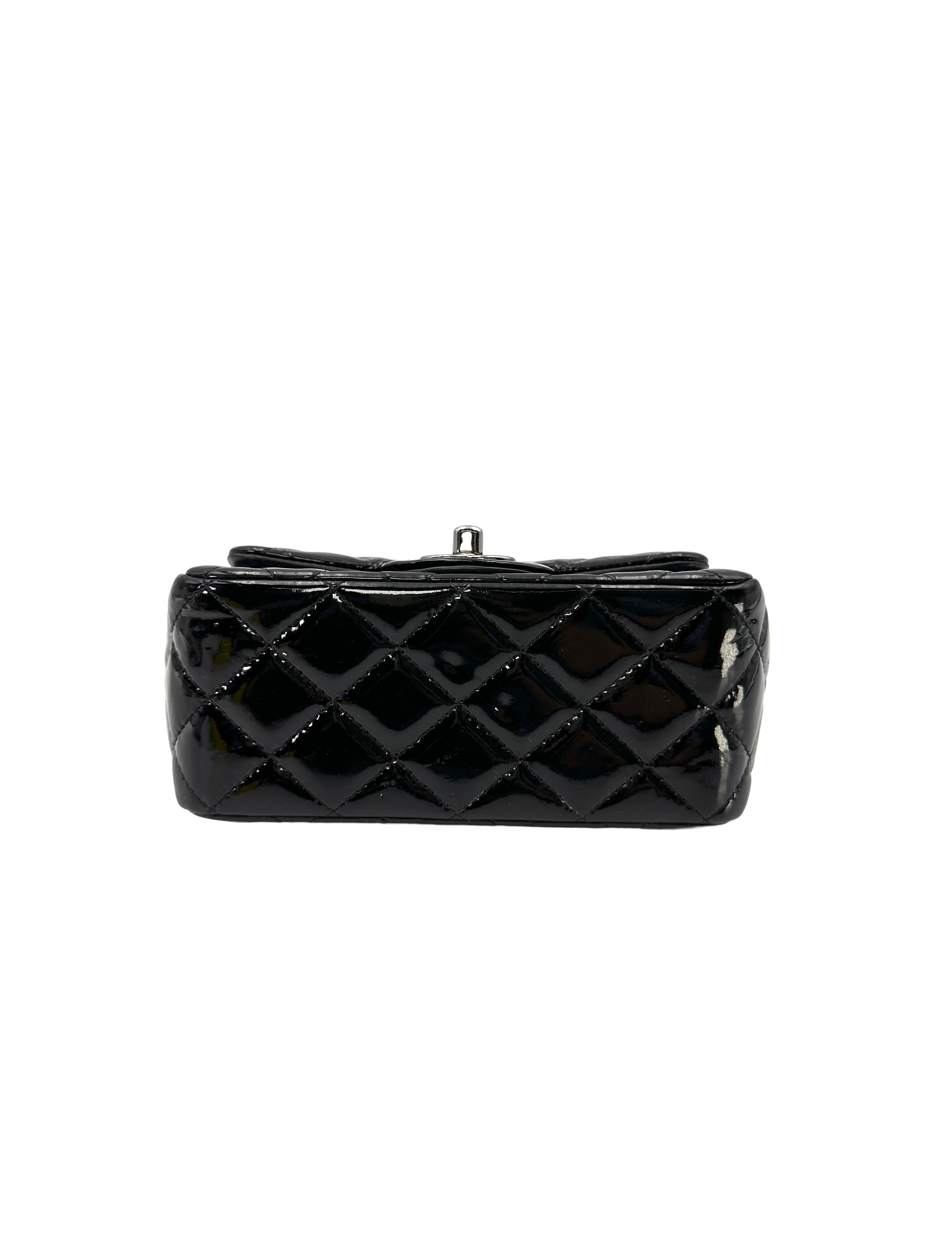Chanel Classic Flap Black Quilted Patent Leather Mini Shoulder Bag(19***48) CC2506