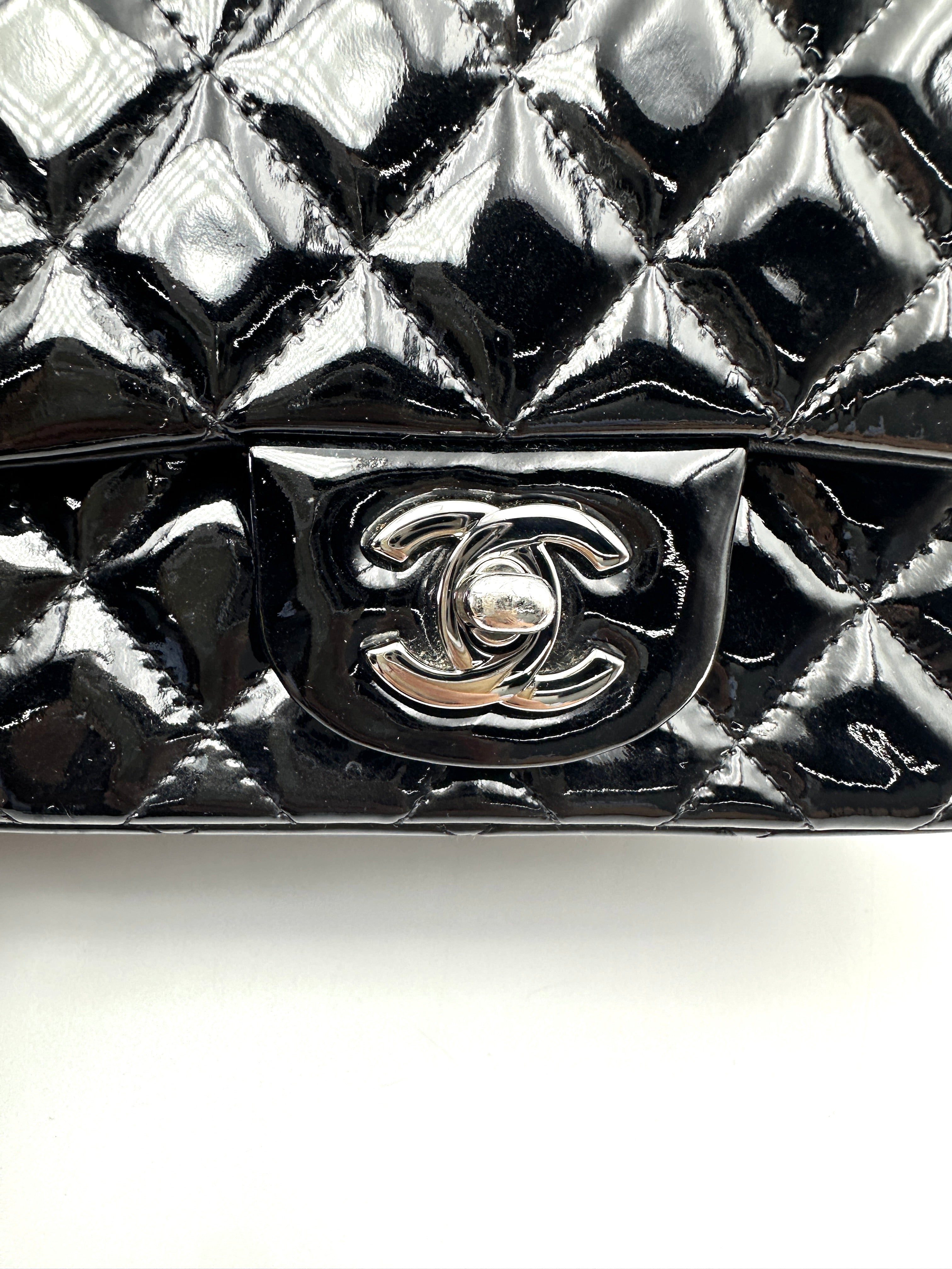 Chanel Classic Flap Black Quilted Patent Leather Mini Shoulder Bag(19***48) CC2506