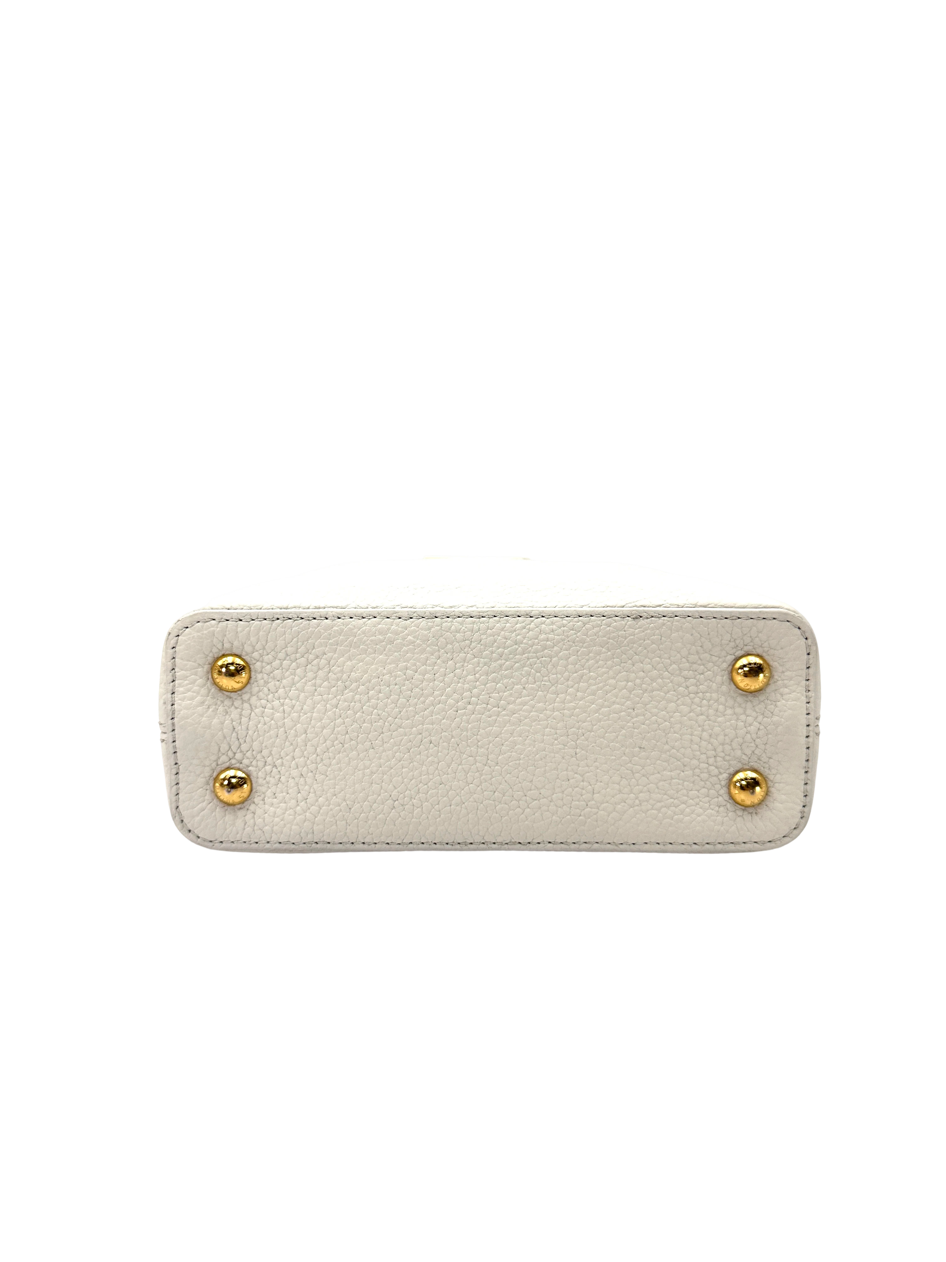 Louis Vuitton Capucines BB White Taurillon Leather Python Handle Bag LV3291